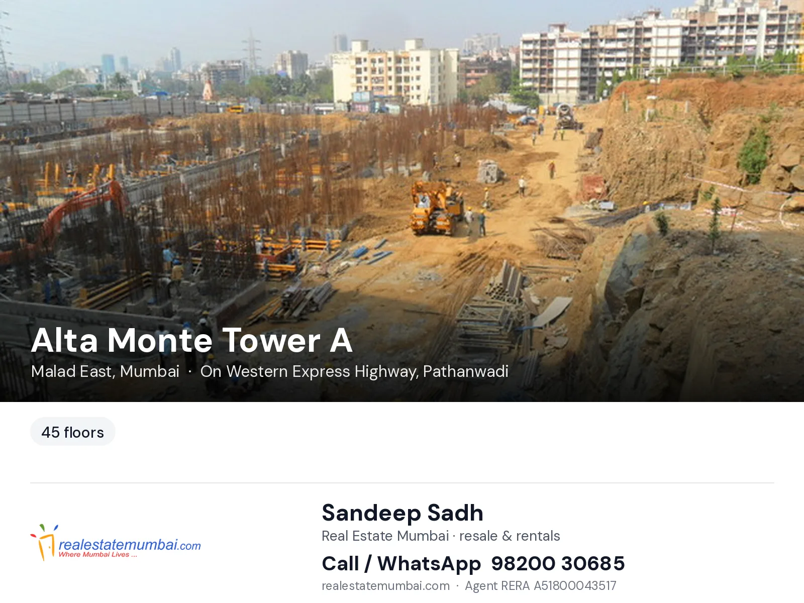 Alta Monte Tower A, Malad East, Mumbai — flats | Real Estate Mumbai, Sandeep Sadh 98200 30685