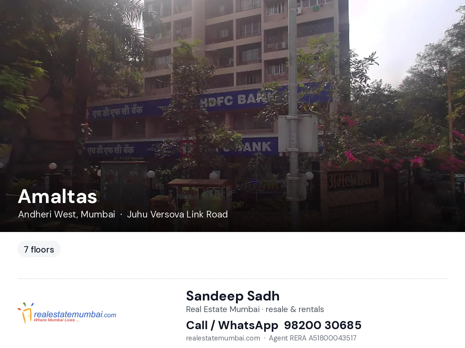 Amaltas, Andheri West, Mumbai — flats | Real Estate Mumbai, Sandeep Sadh 98200 30685
