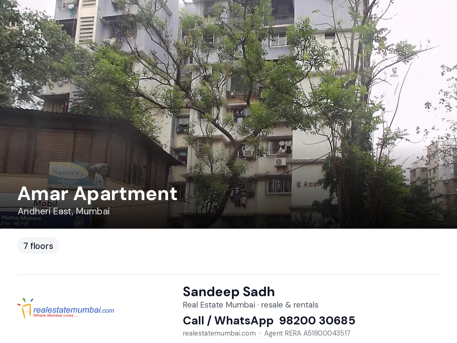 Amar Apartment, Andheri East, Mumbai — flats | Real Estate Mumbai, Sandeep Sadh 98200 30685