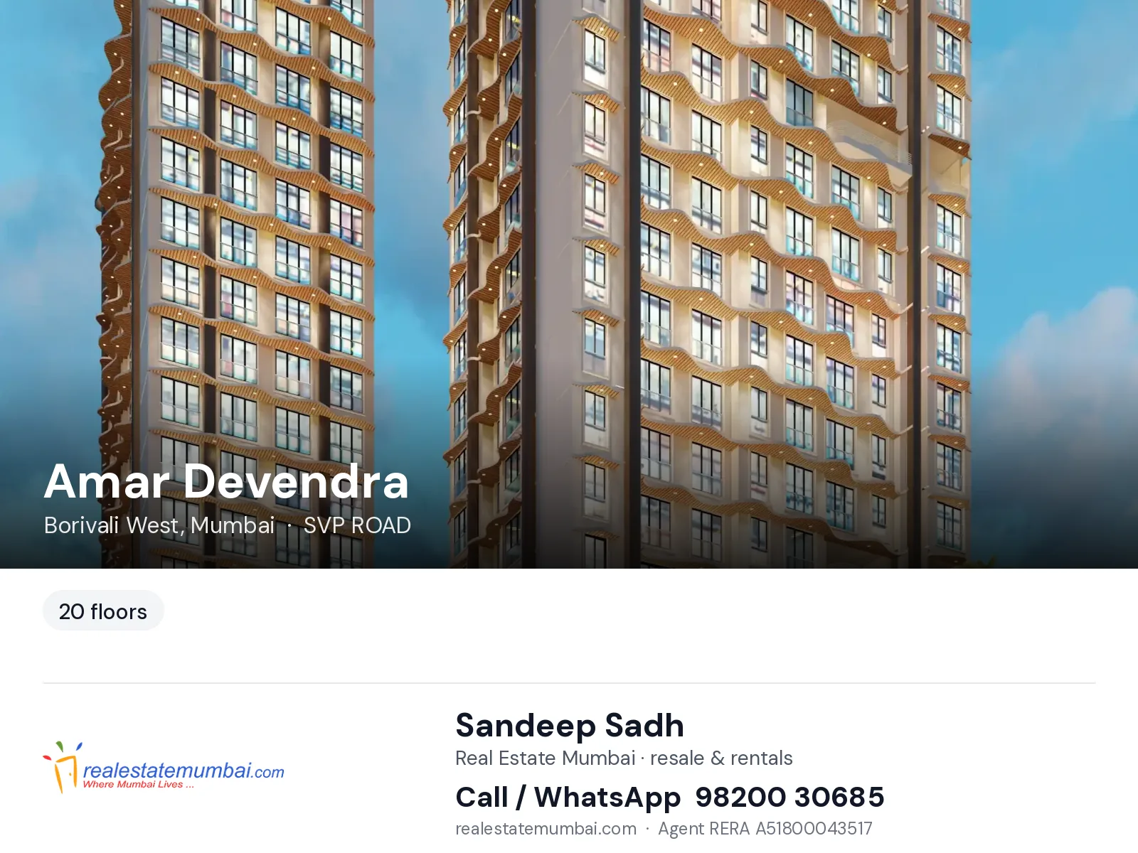 Amar Devendra, Borivali West, Mumbai — flats | Real Estate Mumbai, Sandeep Sadh 98200 30685