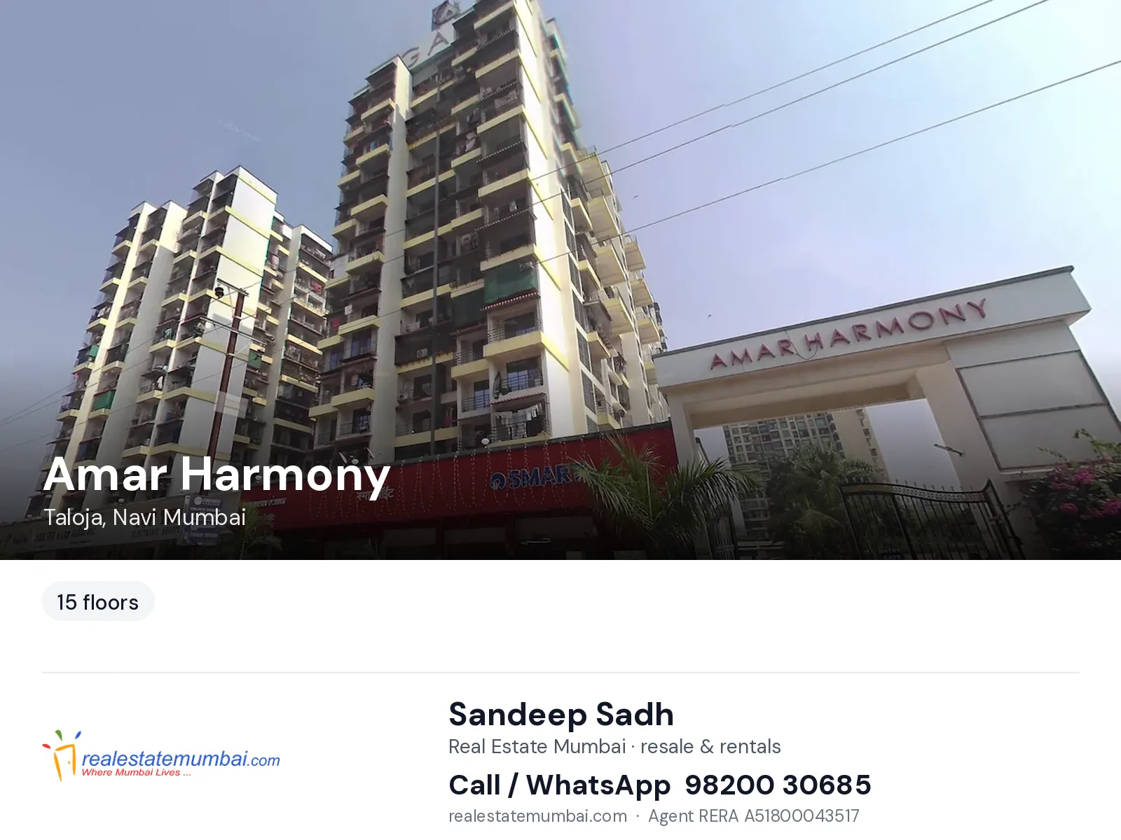 Amar Harmony, Taloja, Navi Mumbai — flats | Real Estate Mumbai, Sandeep Sadh 98200 30685