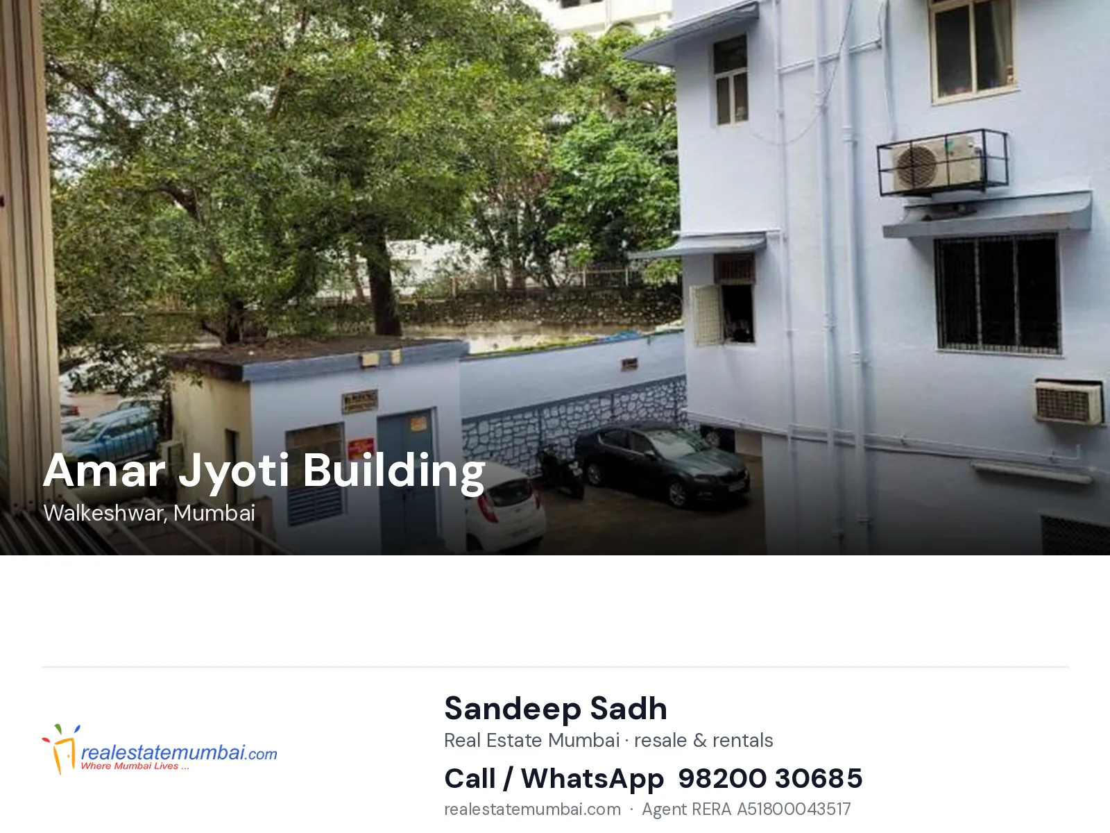 Amar Jyoti Building, Walkeshwar, Mumbai — flats | Real Estate Mumbai, Sandeep Sadh 98200 30685