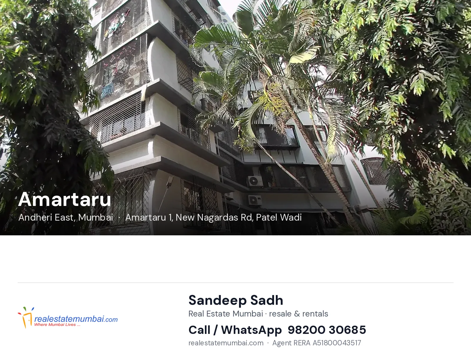 Amartaru, Andheri East, Mumbai — flats | Real Estate Mumbai, Sandeep Sadh 98200 30685