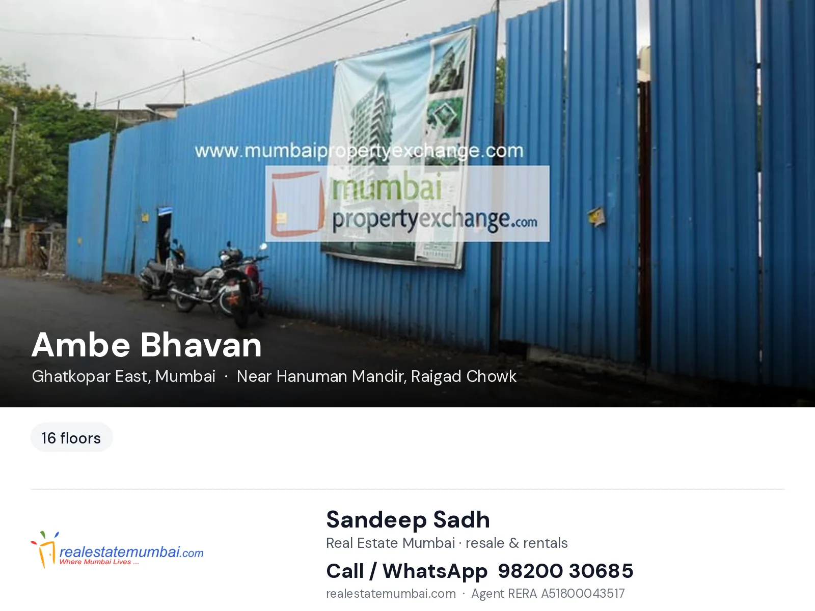 Ambe Bhavan, Ghatkopar East, Mumbai — flats | Real Estate Mumbai, Sandeep Sadh 98200 30685