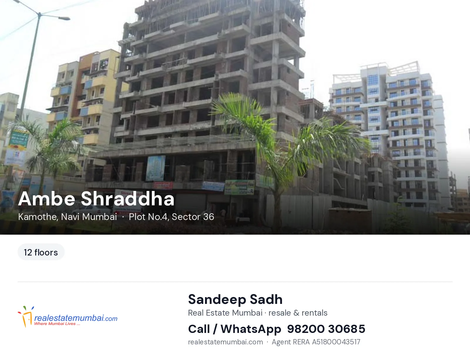 Ambe Shraddha, Kamothe, Navi Mumbai — flats | Real Estate Mumbai, Sandeep Sadh 98200 30685