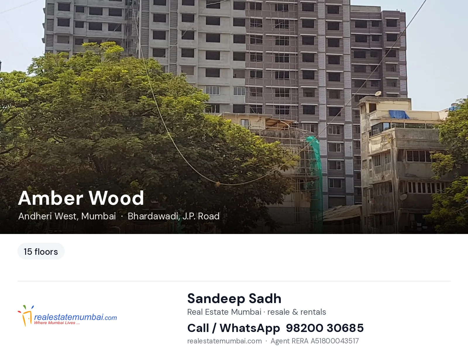 Amber Wood, Andheri West, Mumbai — flats | Real Estate Mumbai, Sandeep Sadh 98200 30685