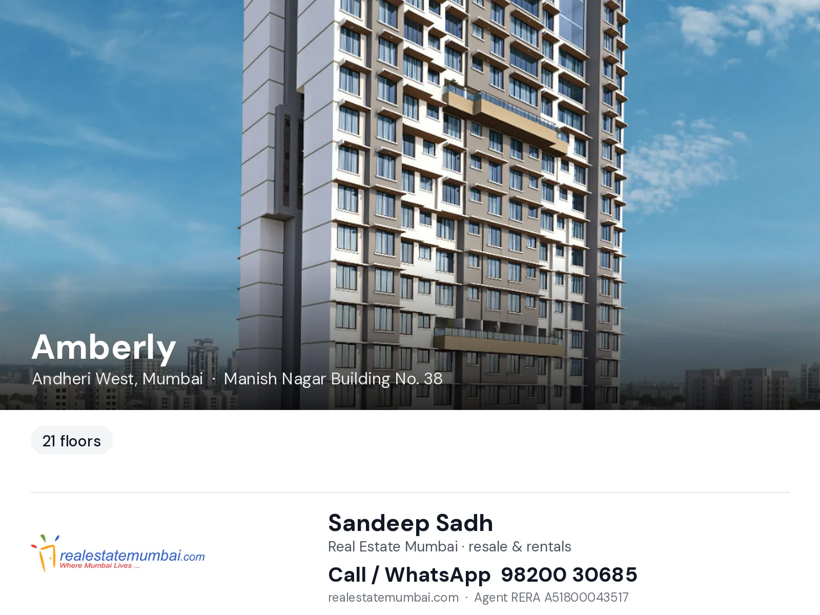 Amberly, Andheri West, Mumbai — flats | Real Estate Mumbai, Sandeep Sadh 98200 30685