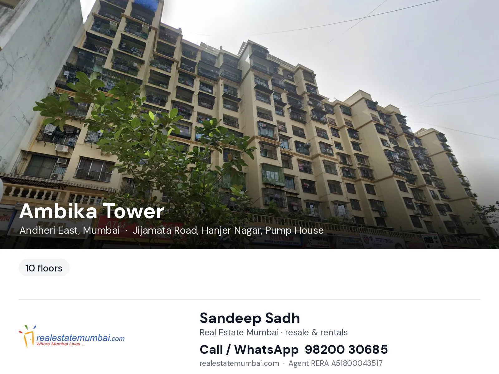Ambika Tower, Andheri East, Mumbai — flats | Real Estate Mumbai, Sandeep Sadh 98200 30685