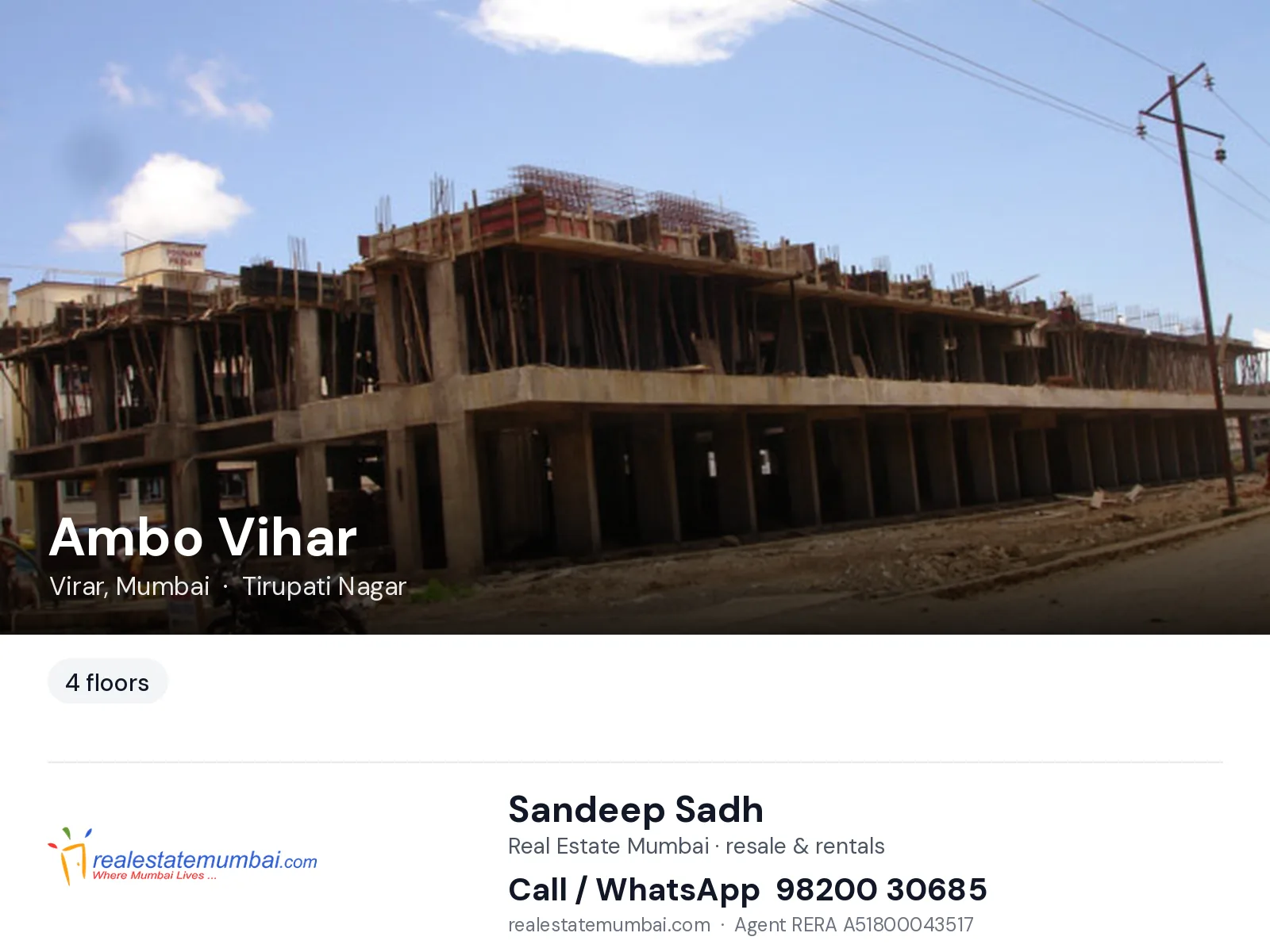 Ambo Vihar, Virar, Mumbai — flats | Real Estate Mumbai, Sandeep Sadh 98200 30685