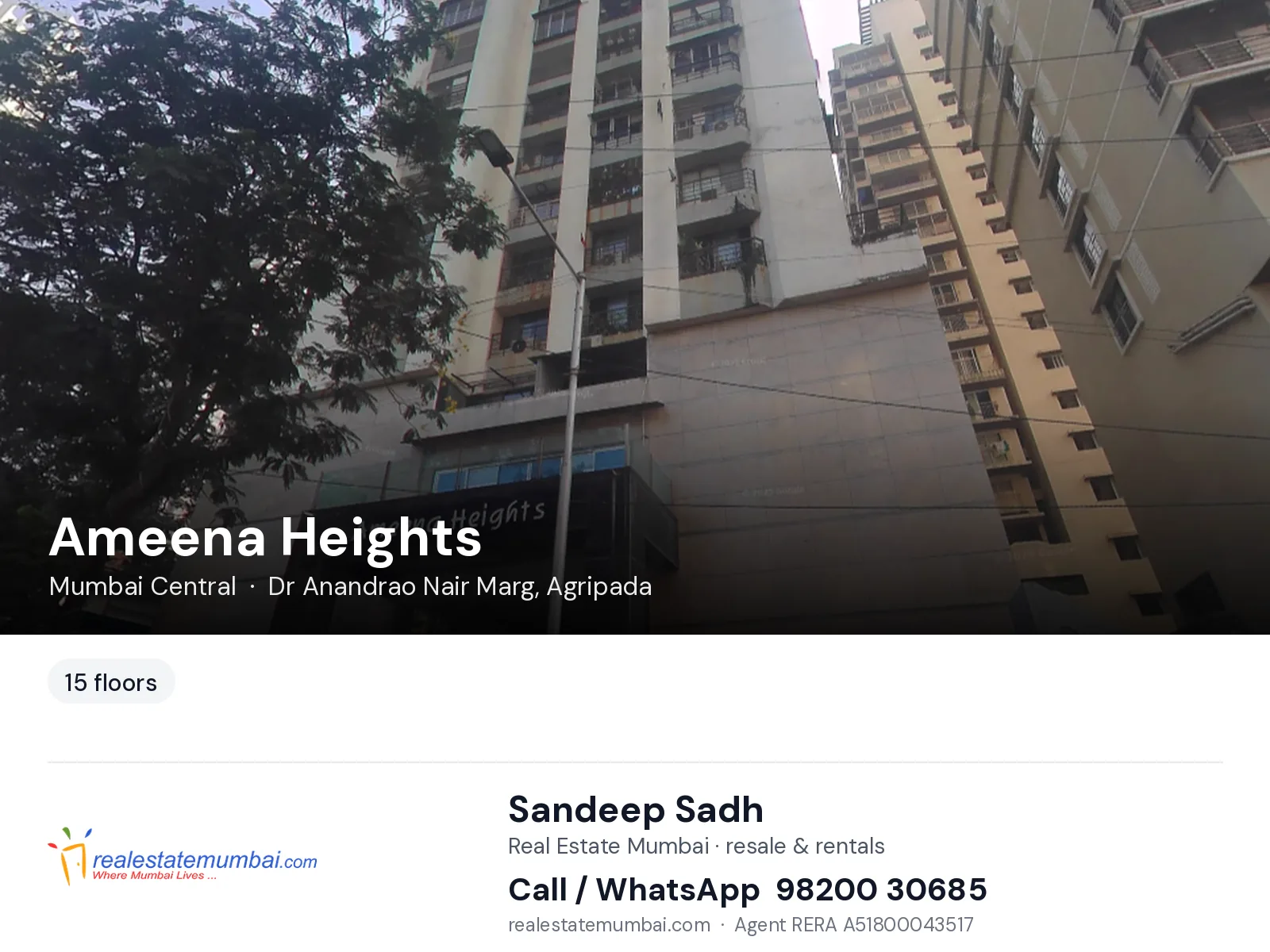 Ameena Heights, Mumbai Central — flats | Real Estate Mumbai, Sandeep Sadh 98200 30685