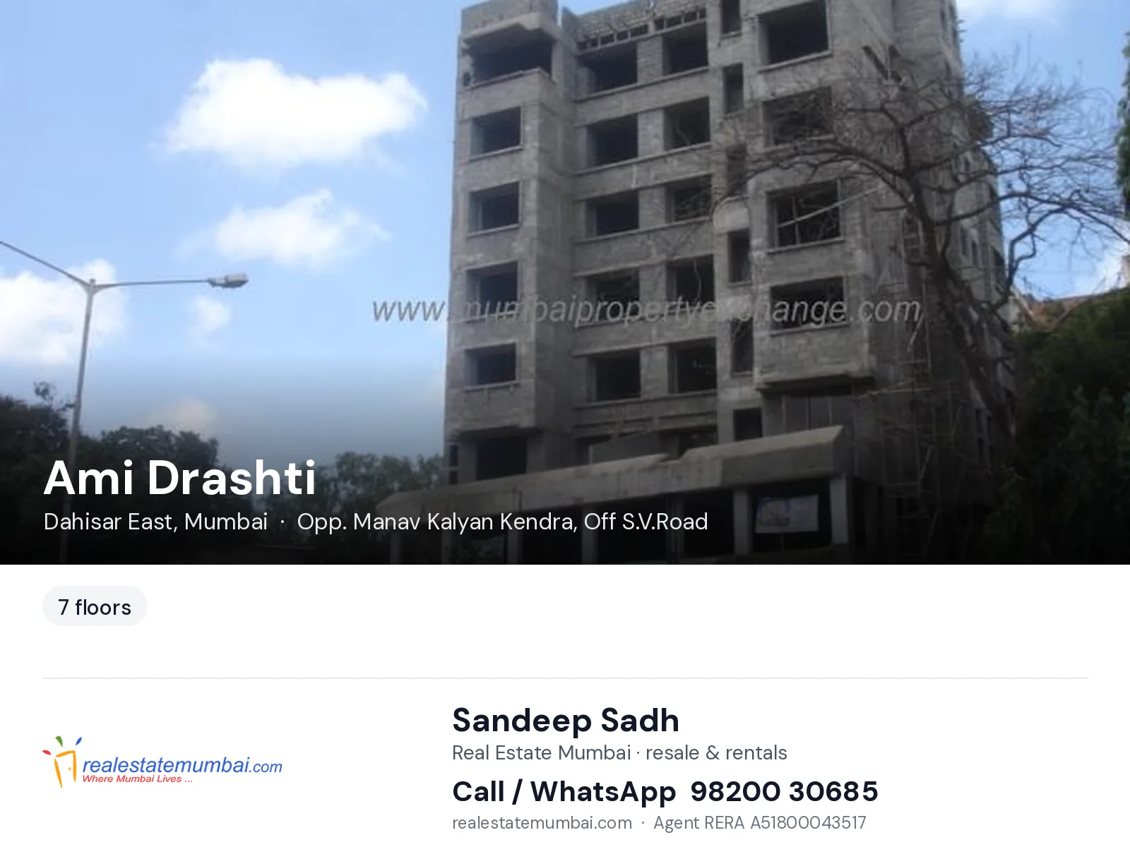 Ami Drashti, Dahisar East, Mumbai — flats | Real Estate Mumbai, Sandeep Sadh 98200 30685