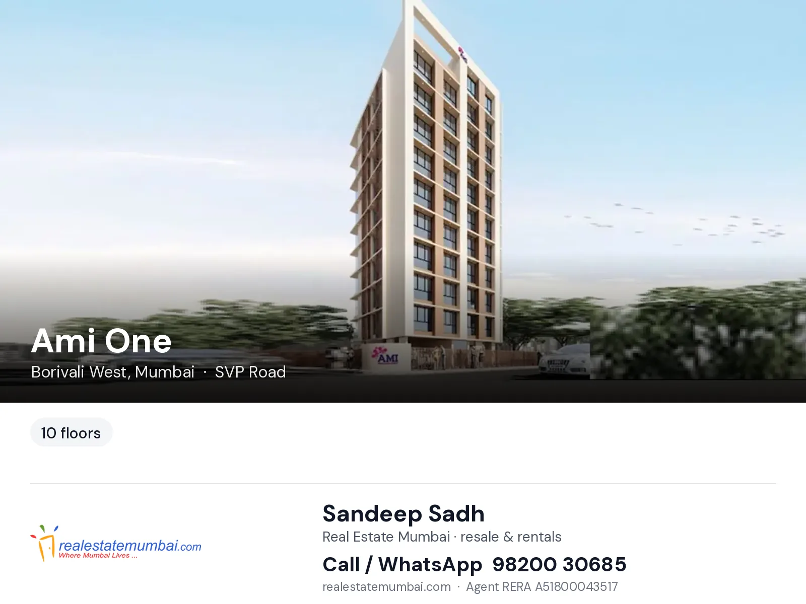 Ami One, Borivali West, Mumbai — flats | Real Estate Mumbai, Sandeep Sadh 98200 30685