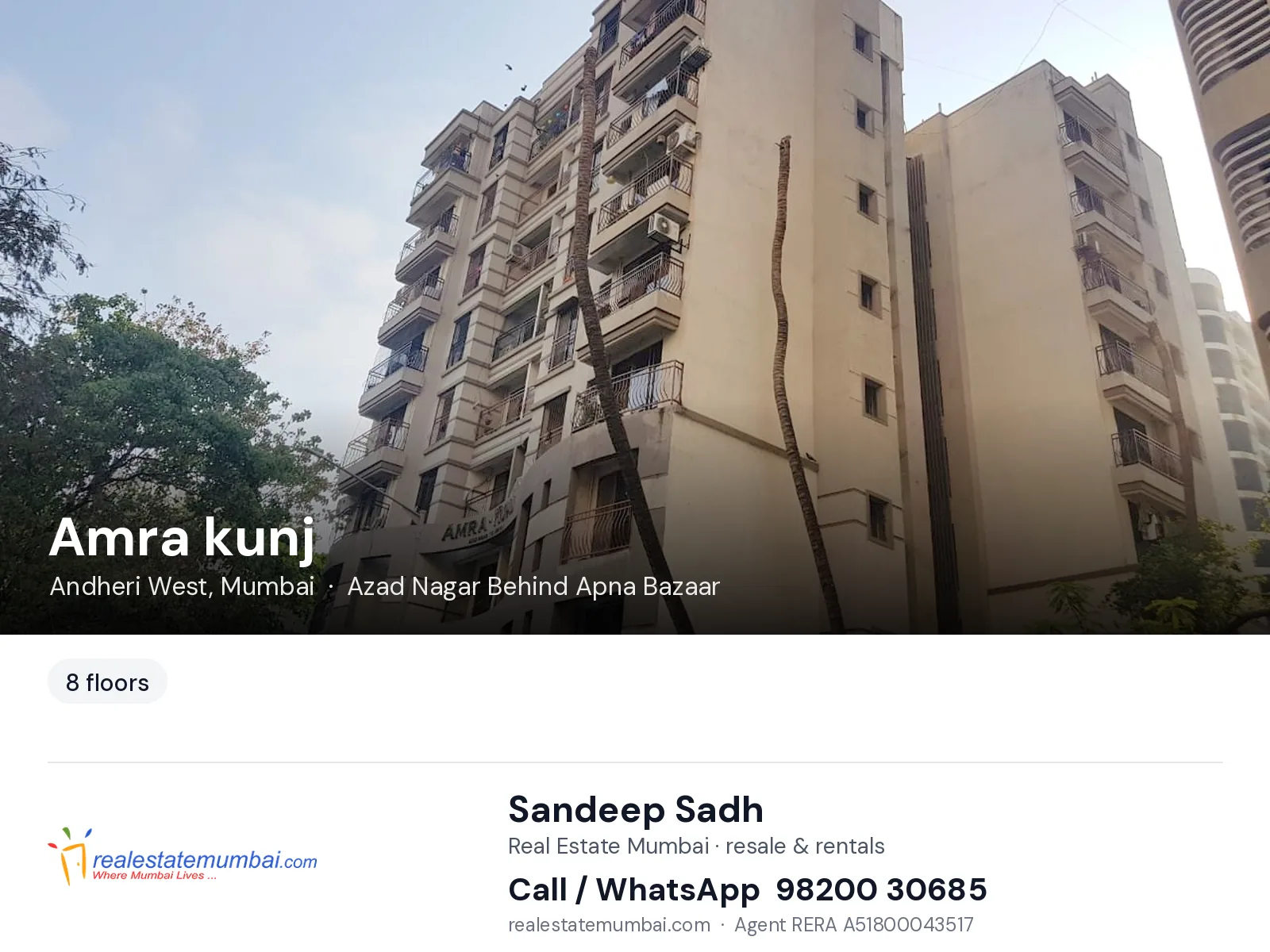 Amra kunj, Andheri West, Mumbai — flats | Real Estate Mumbai, Sandeep Sadh 98200 30685