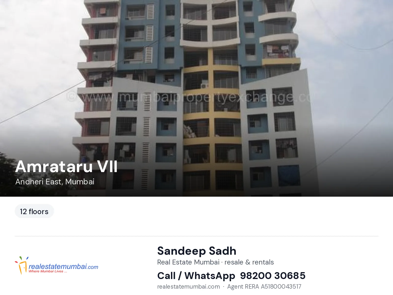Amrataru VII, Andheri East, Mumbai — flats | Real Estate Mumbai, Sandeep Sadh 98200 30685