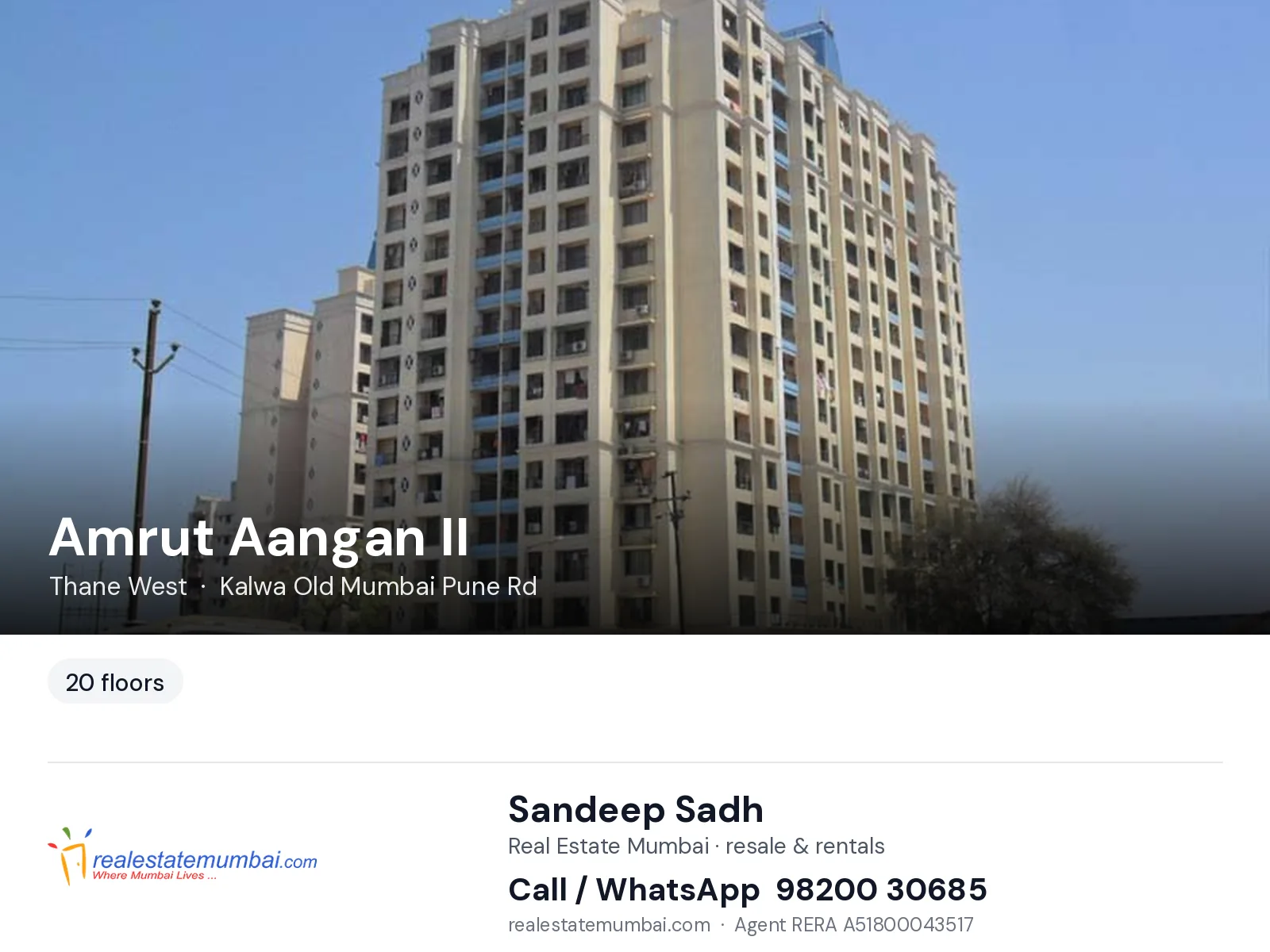 Amrut Aangan II, Thane West — flats | Real Estate Mumbai, Sandeep Sadh 98200 30685