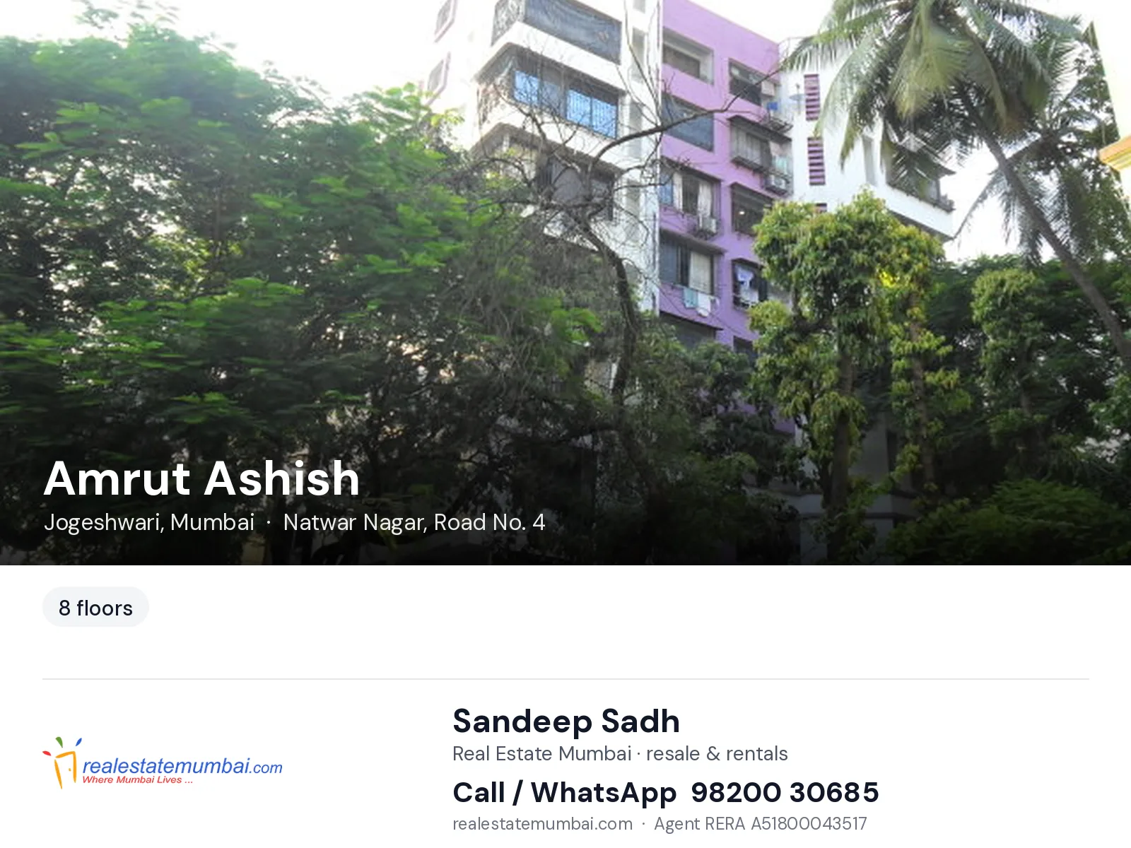 Amrut Ashish, Jogeshwari, Mumbai — flats | Real Estate Mumbai, Sandeep Sadh 98200 30685