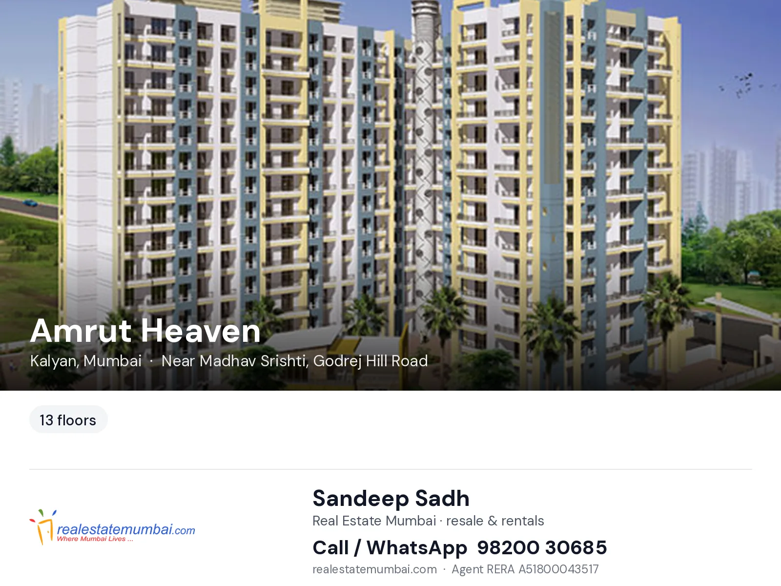 Amrut Heaven, Kalyan, Mumbai — flats | Real Estate Mumbai, Sandeep Sadh 98200 30685
