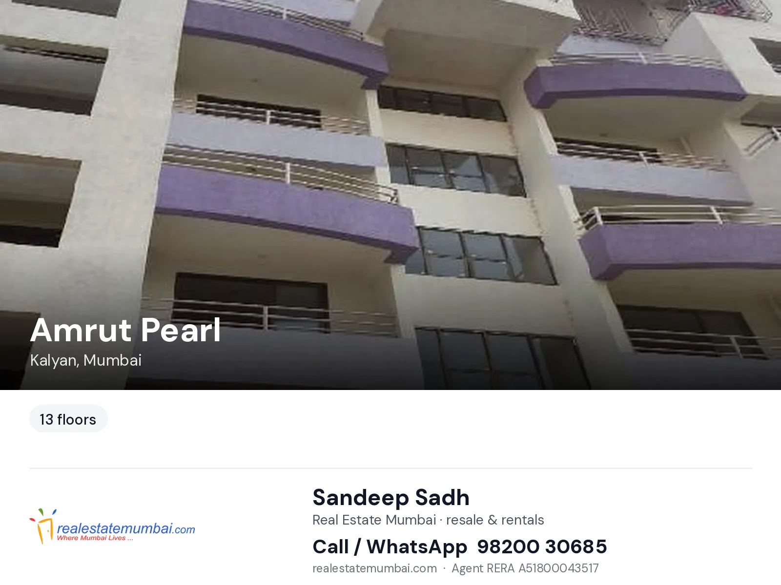 Amrut Pearl, Kalyan, Mumbai — flats | Real Estate Mumbai, Sandeep Sadh 98200 30685