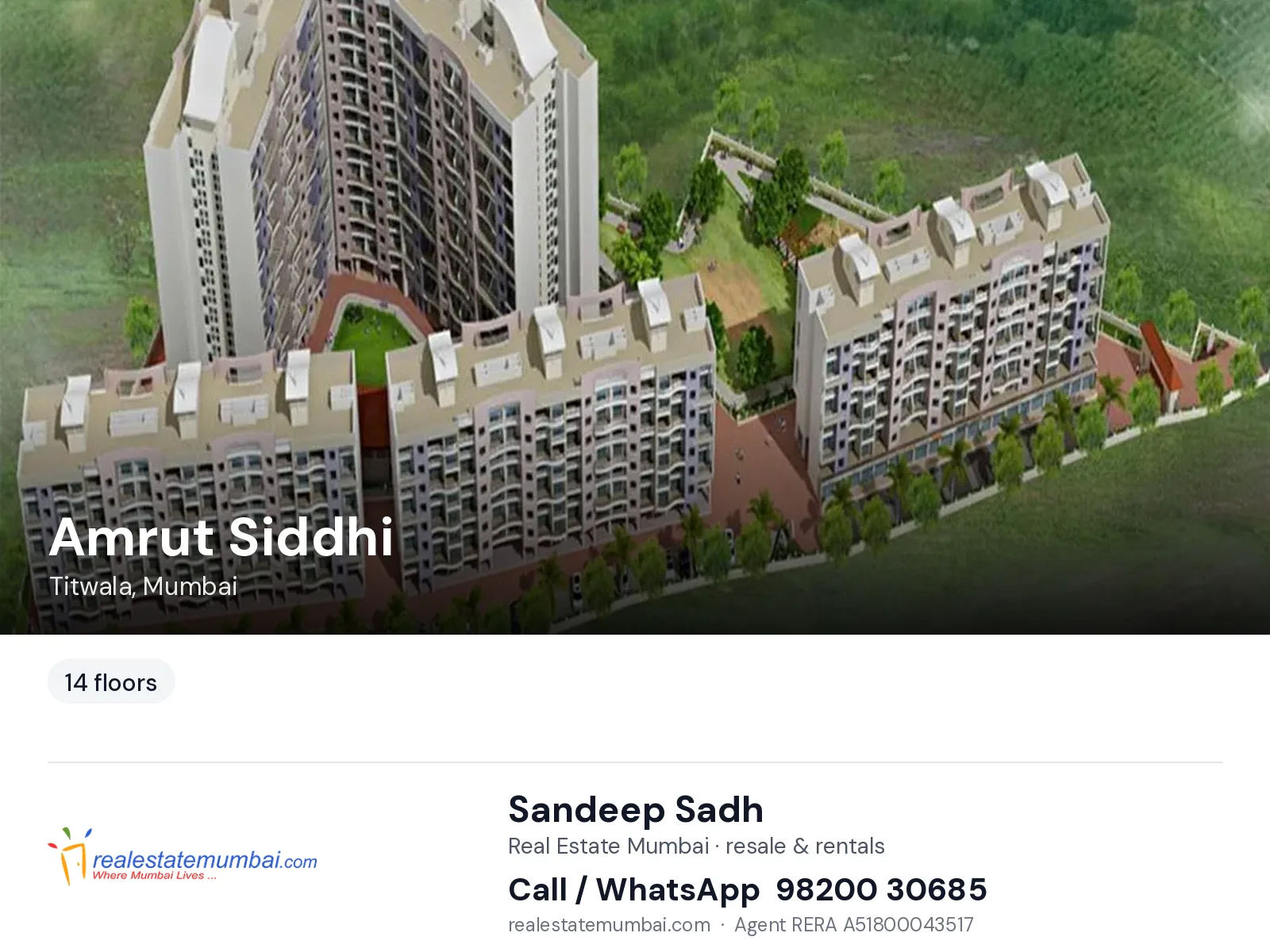 Amrut Siddhi, Titwala, Mumbai — flats | Real Estate Mumbai, Sandeep Sadh 98200 30685