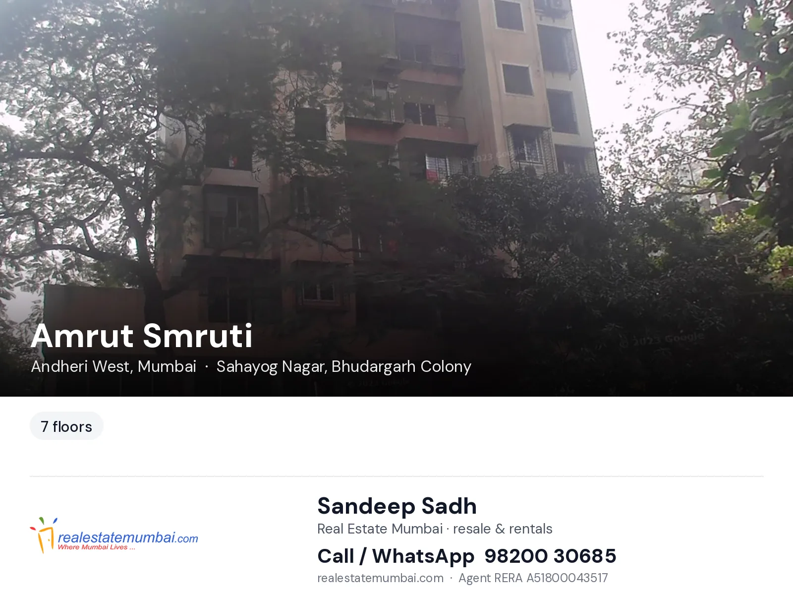 Amrut Smruti, Andheri West, Mumbai — flats | Real Estate Mumbai, Sandeep Sadh 98200 30685