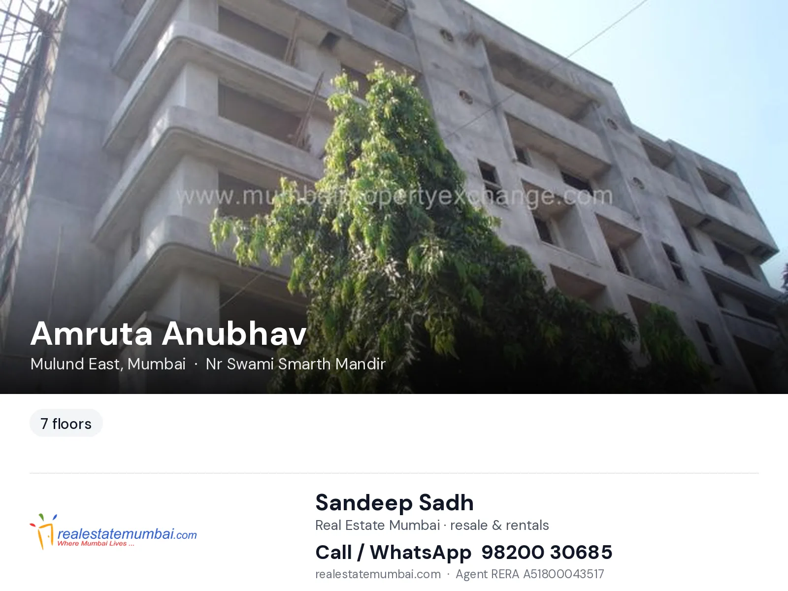 Amruta Anubhav, Mulund East, Mumbai — flats | Real Estate Mumbai, Sandeep Sadh 98200 30685