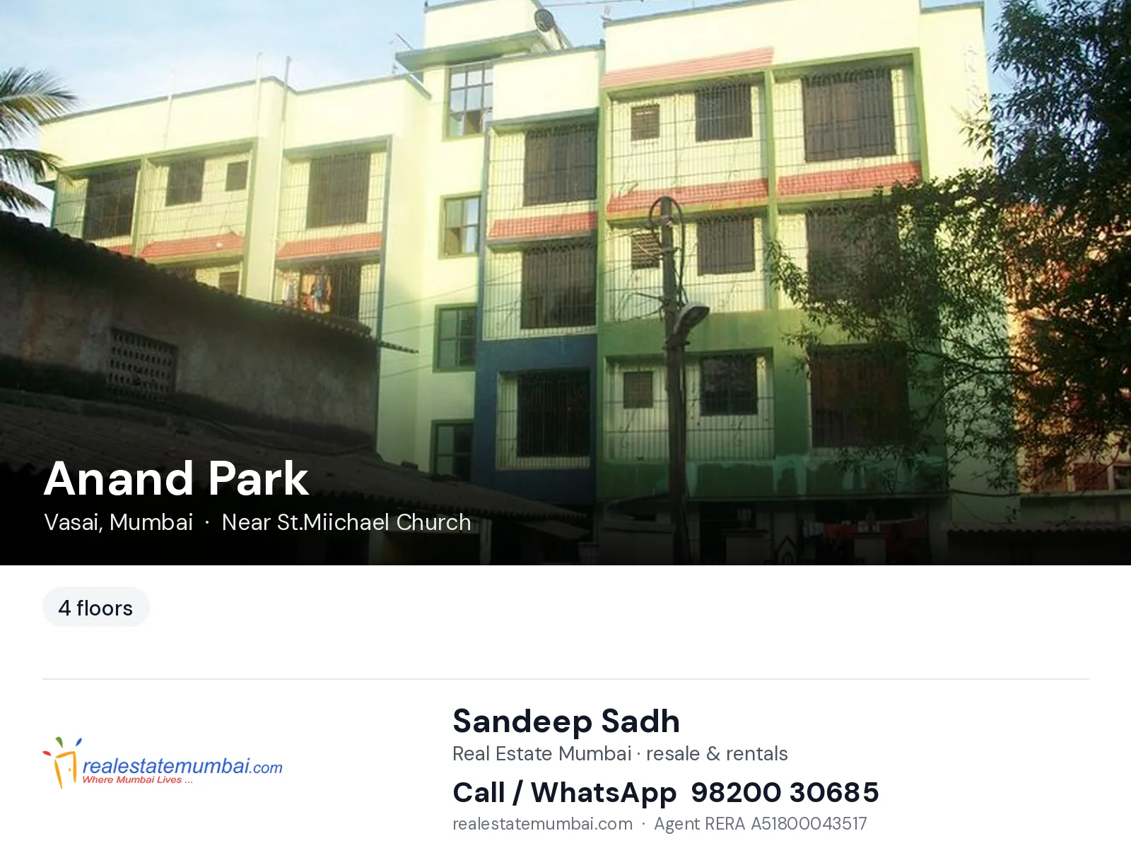 Anand Park, Vasai, Mumbai — flats | Real Estate Mumbai, Sandeep Sadh 98200 30685