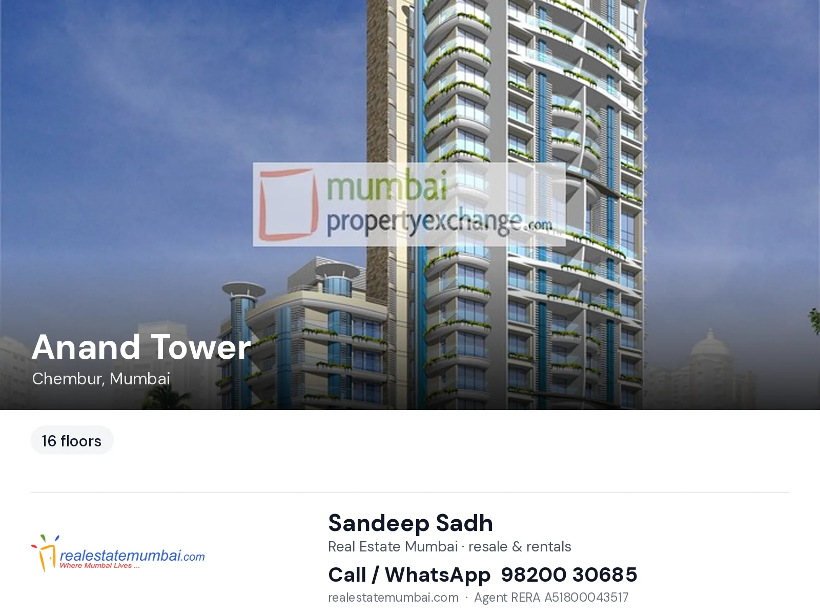 Anand Tower, Chembur, Mumbai — flats | Real Estate Mumbai, Sandeep Sadh 98200 30685
