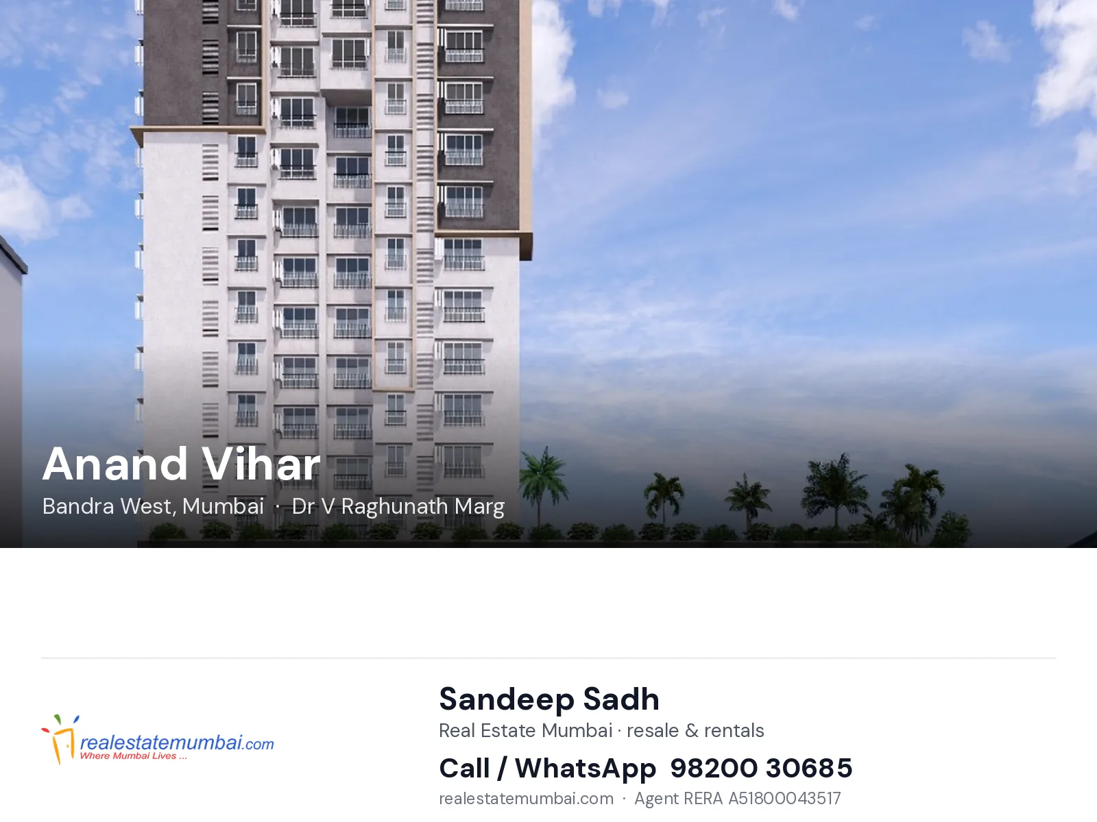 Anand Vihar, Bandra West, Mumbai — flats | Real Estate Mumbai, Sandeep Sadh 98200 30685
