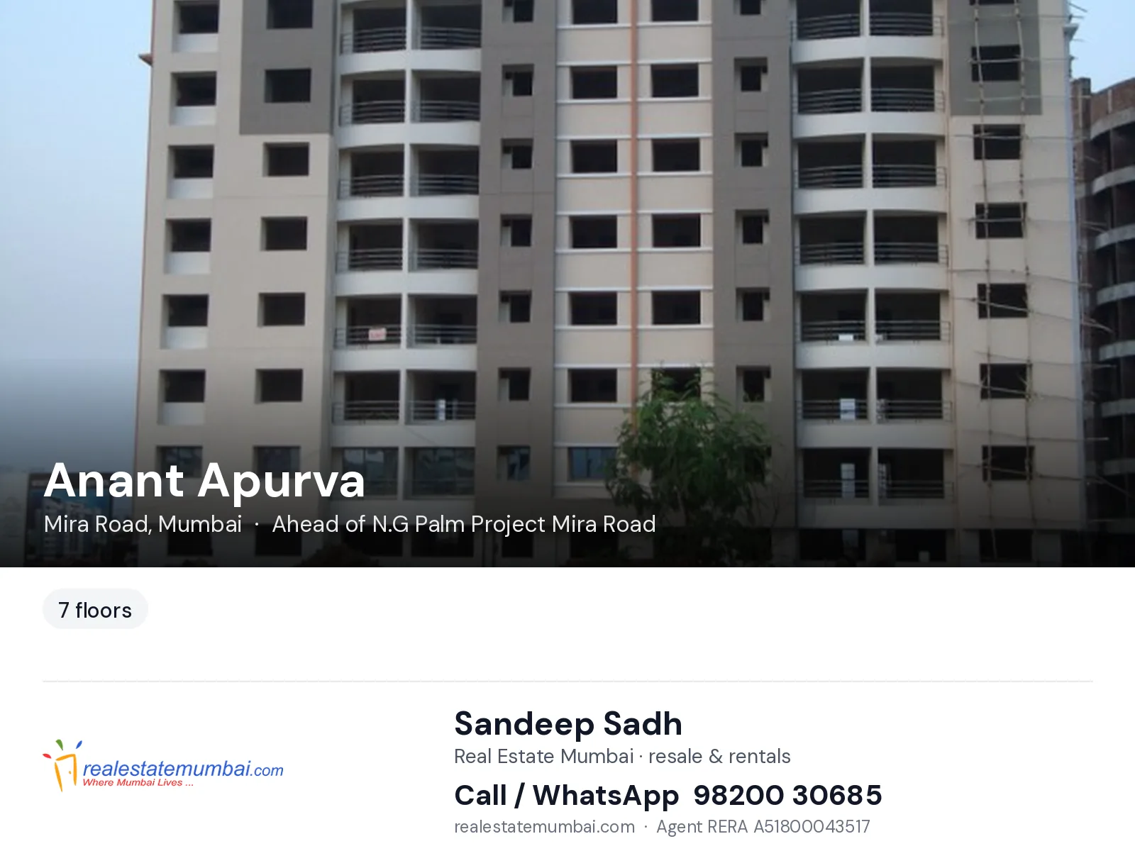 Anant Apurva, Mira Road, Mumbai — flats | Real Estate Mumbai, Sandeep Sadh 98200 30685