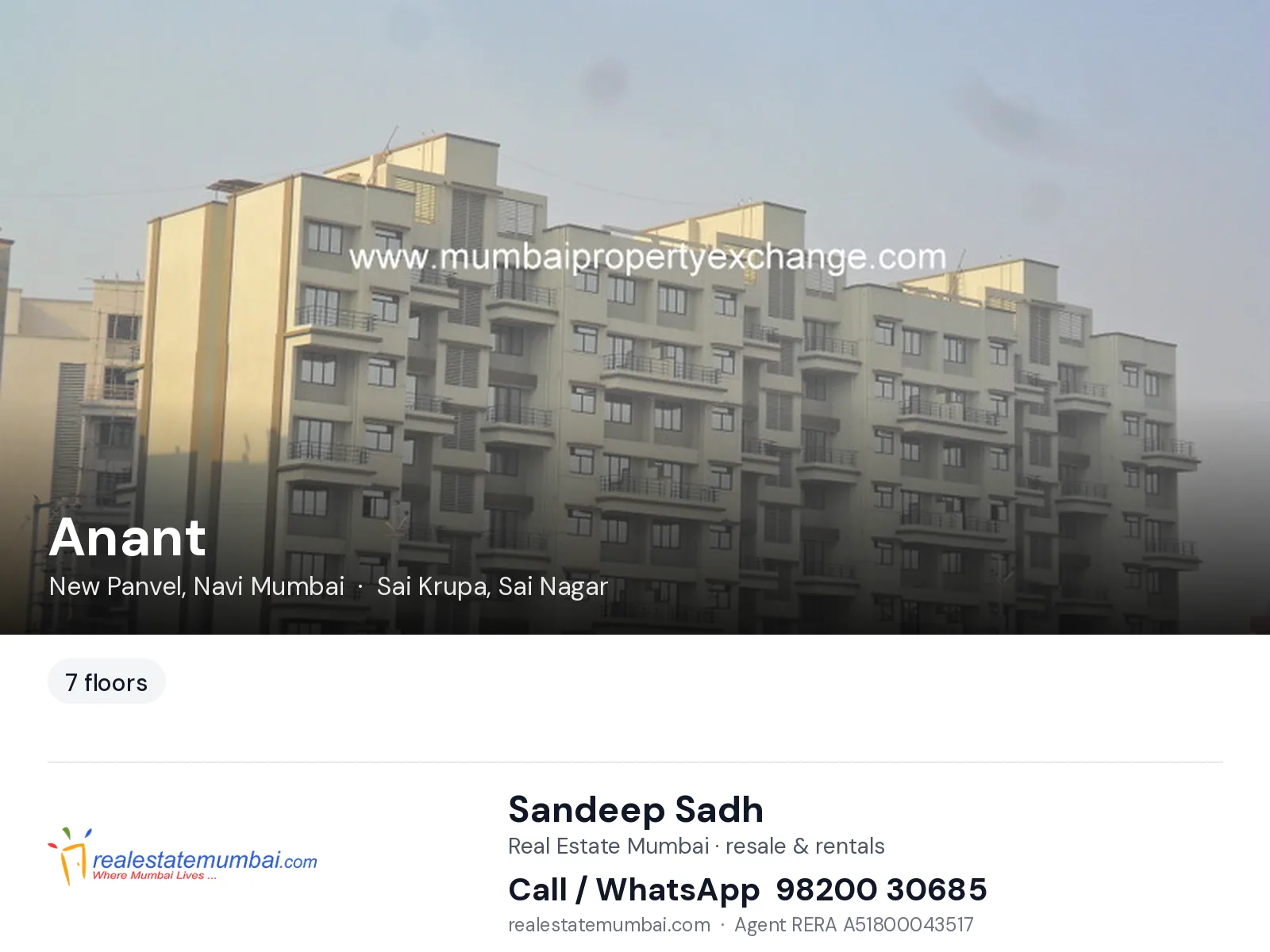 Anant, New Panvel, Navi Mumbai — flats | Real Estate Mumbai, Sandeep Sadh 98200 30685