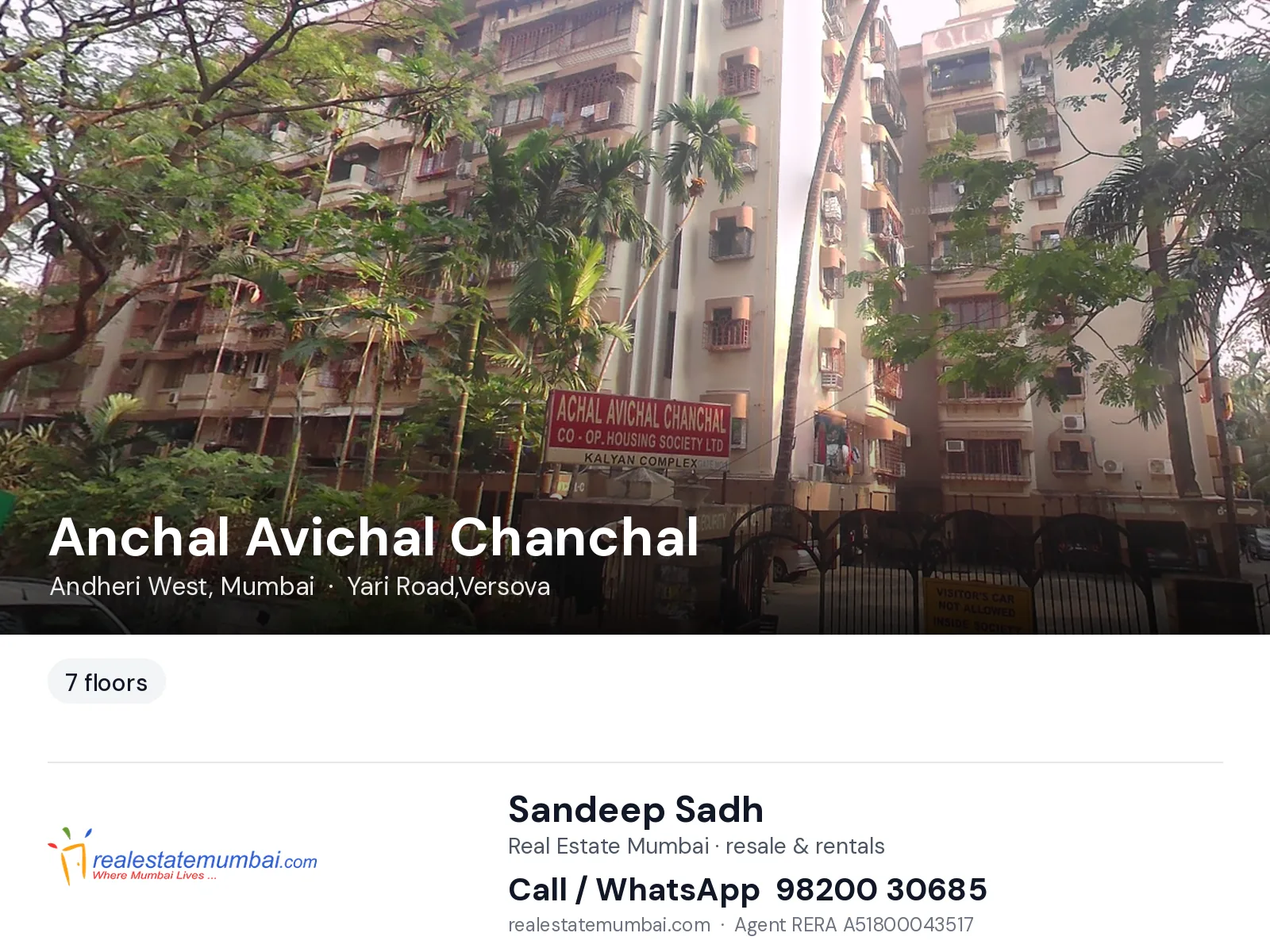 Anchal Avichal Chanchal, Andheri West, Mumbai — flats | Real Estate Mumbai, Sandeep Sadh 98200 30685