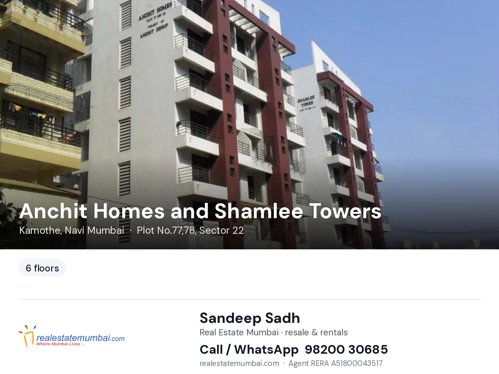 Anchit Homes and Shamlee Towers, Kamothe, Navi Mumbai — flats | Real Estate Mumbai, Sandeep Sadh 98200 30685
