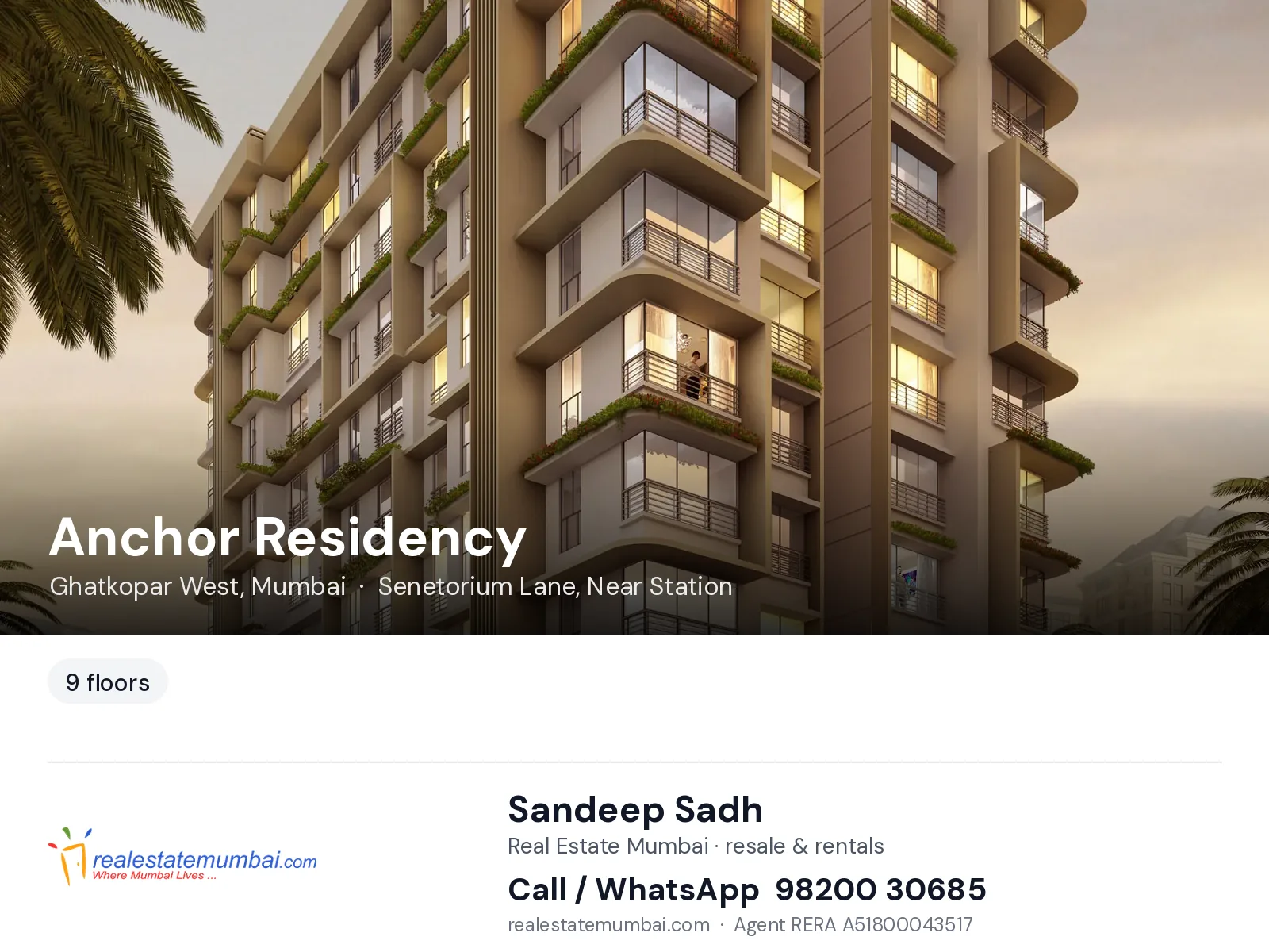 Anchor Residency, Ghatkopar West, Mumbai — flats | Real Estate Mumbai, Sandeep Sadh 98200 30685