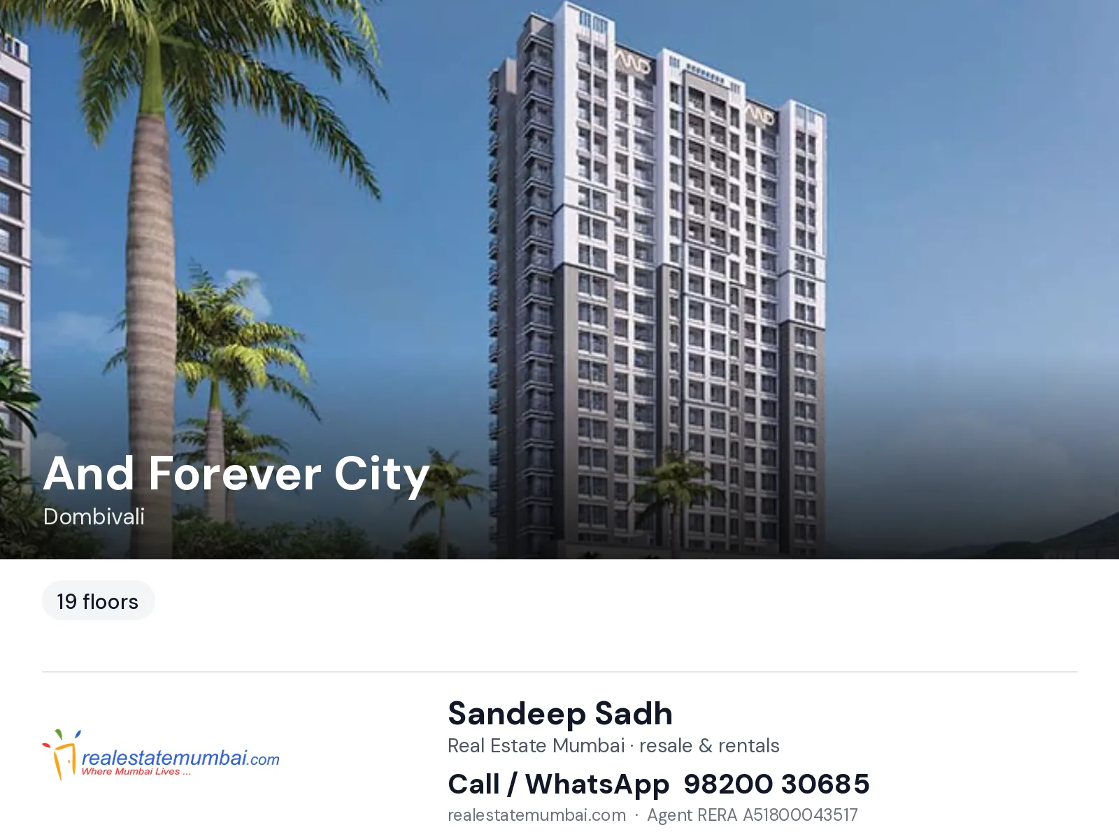 And Forever City, Dombivali — flats | Real Estate Mumbai, Sandeep Sadh 98200 30685