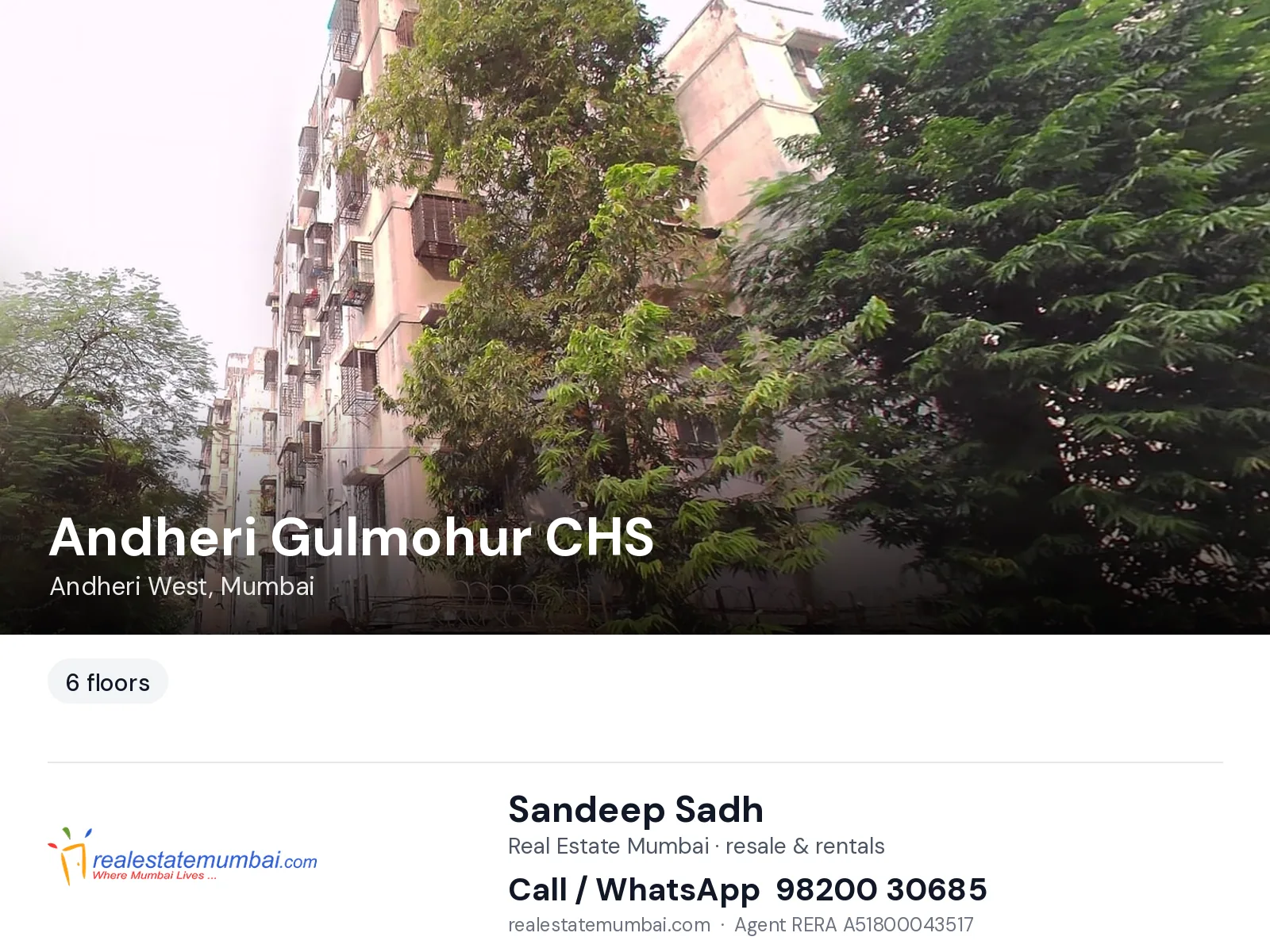 Andheri Gulmohur CHS, Andheri West, Mumbai — flats | Real Estate Mumbai, Sandeep Sadh 98200 30685
