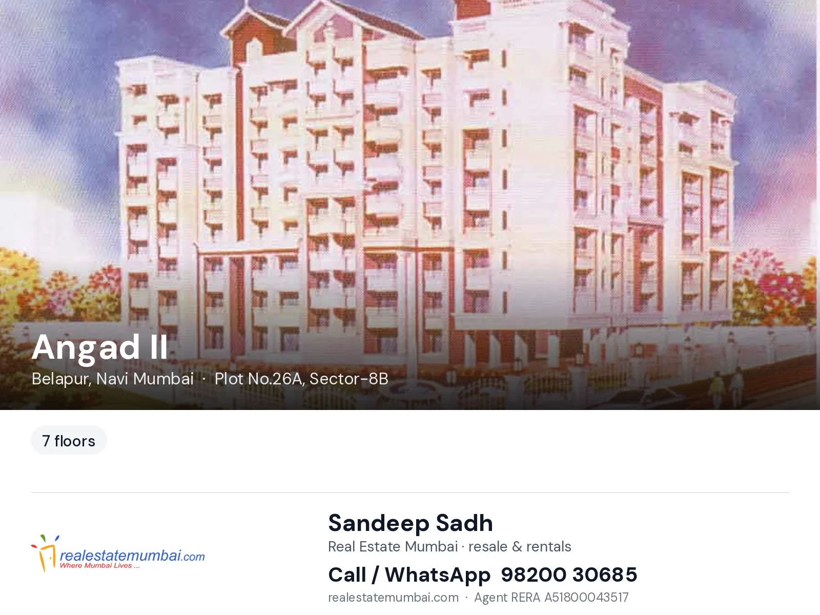 Angad II, Belapur, Navi Mumbai — flats | Real Estate Mumbai, Sandeep Sadh 98200 30685