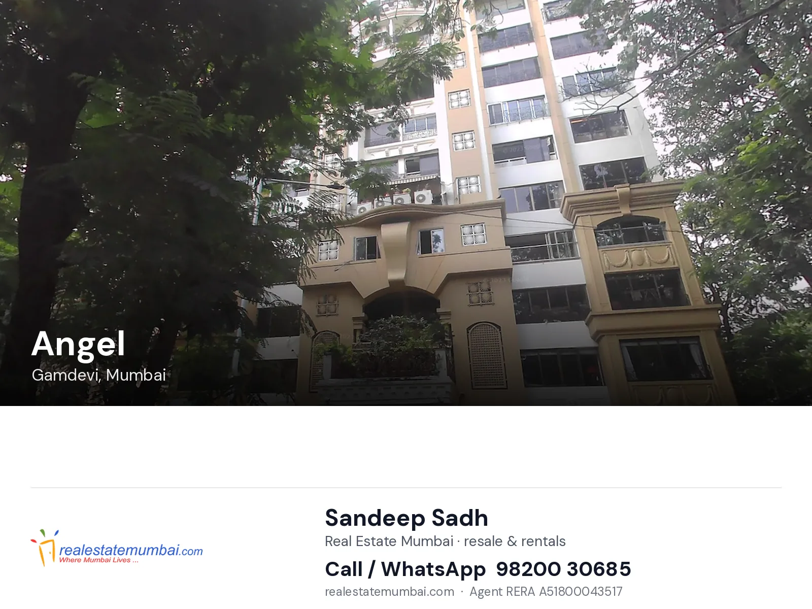 Angel, Gamdevi, Mumbai — flats | Real Estate Mumbai, Sandeep Sadh 98200 30685