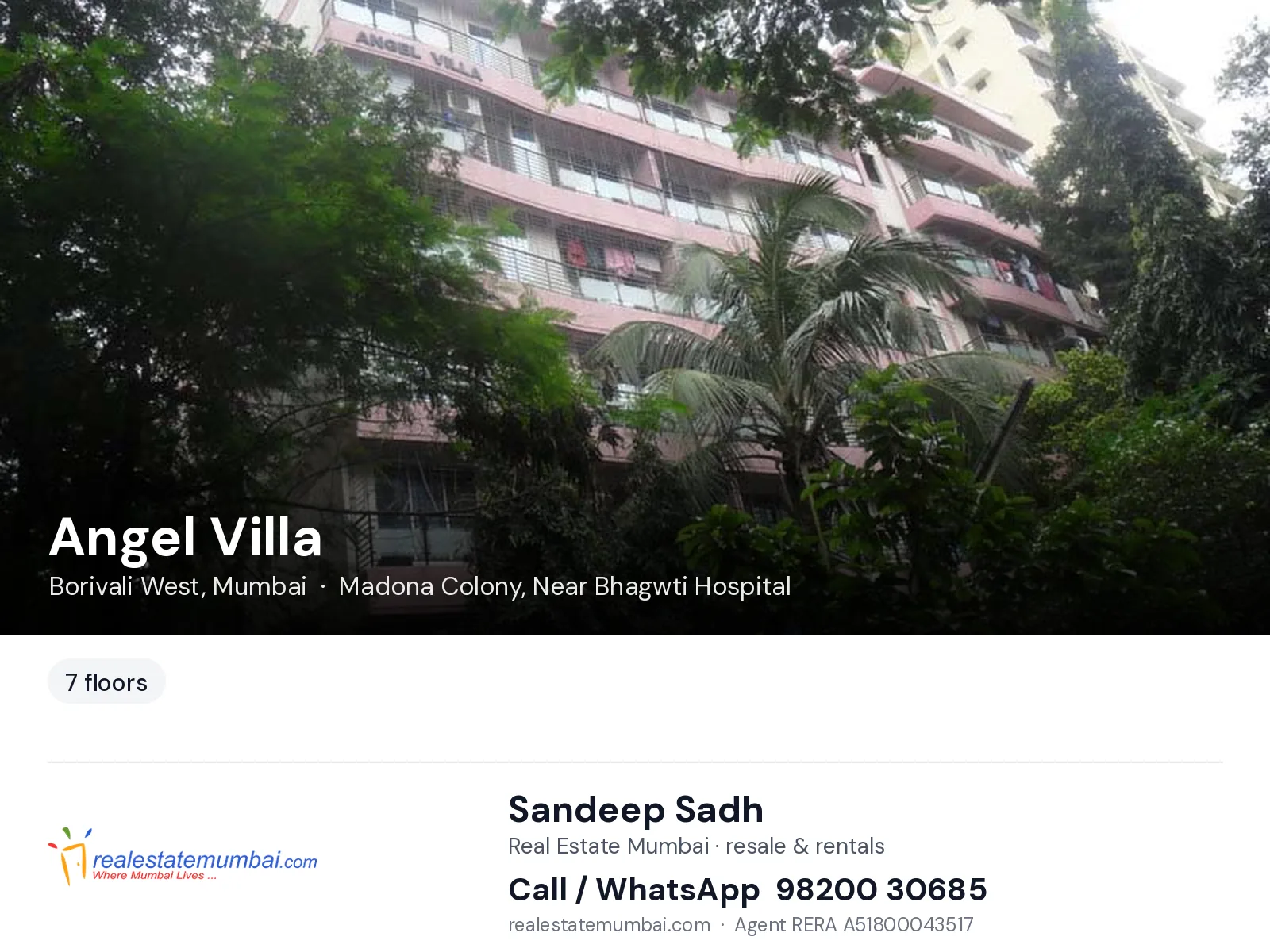 Angel Villa, Borivali West, Mumbai — flats | Real Estate Mumbai, Sandeep Sadh 98200 30685