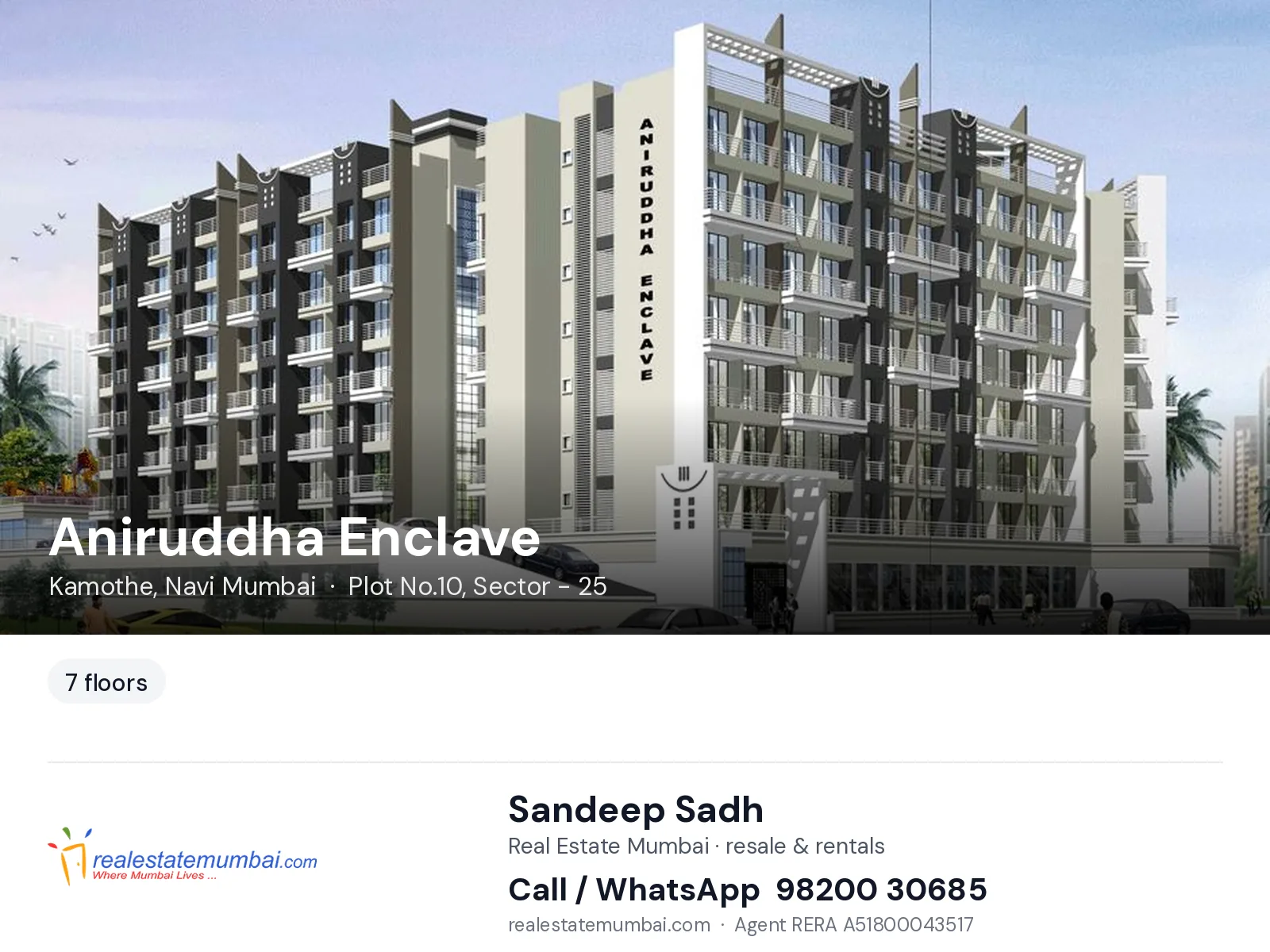 Aniruddha Enclave, Kamothe, Navi Mumbai — flats | Real Estate Mumbai, Sandeep Sadh 98200 30685