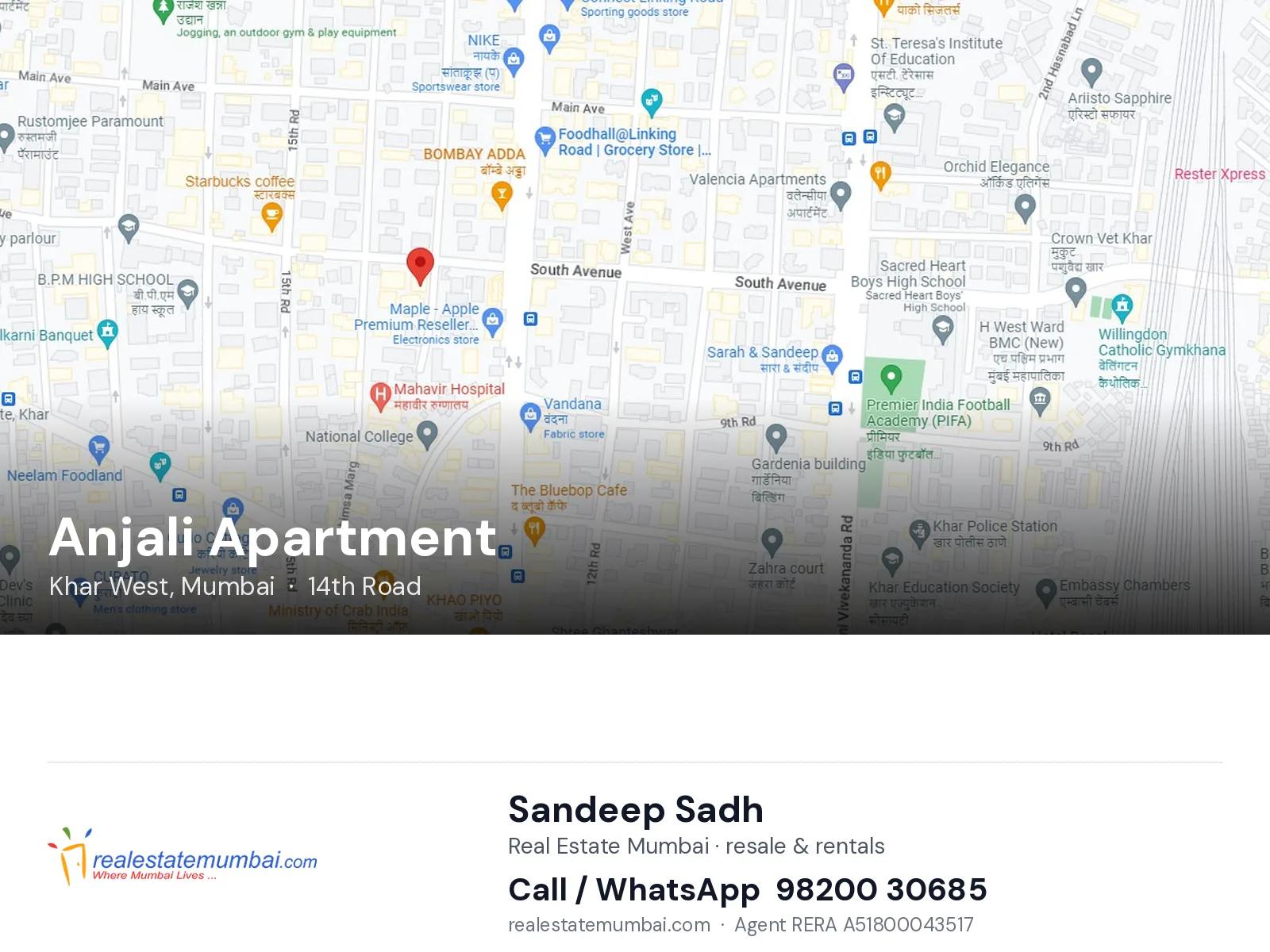 Anjali Apartment, Khar West, Mumbai — flats | Real Estate Mumbai, Sandeep Sadh 98200 30685
