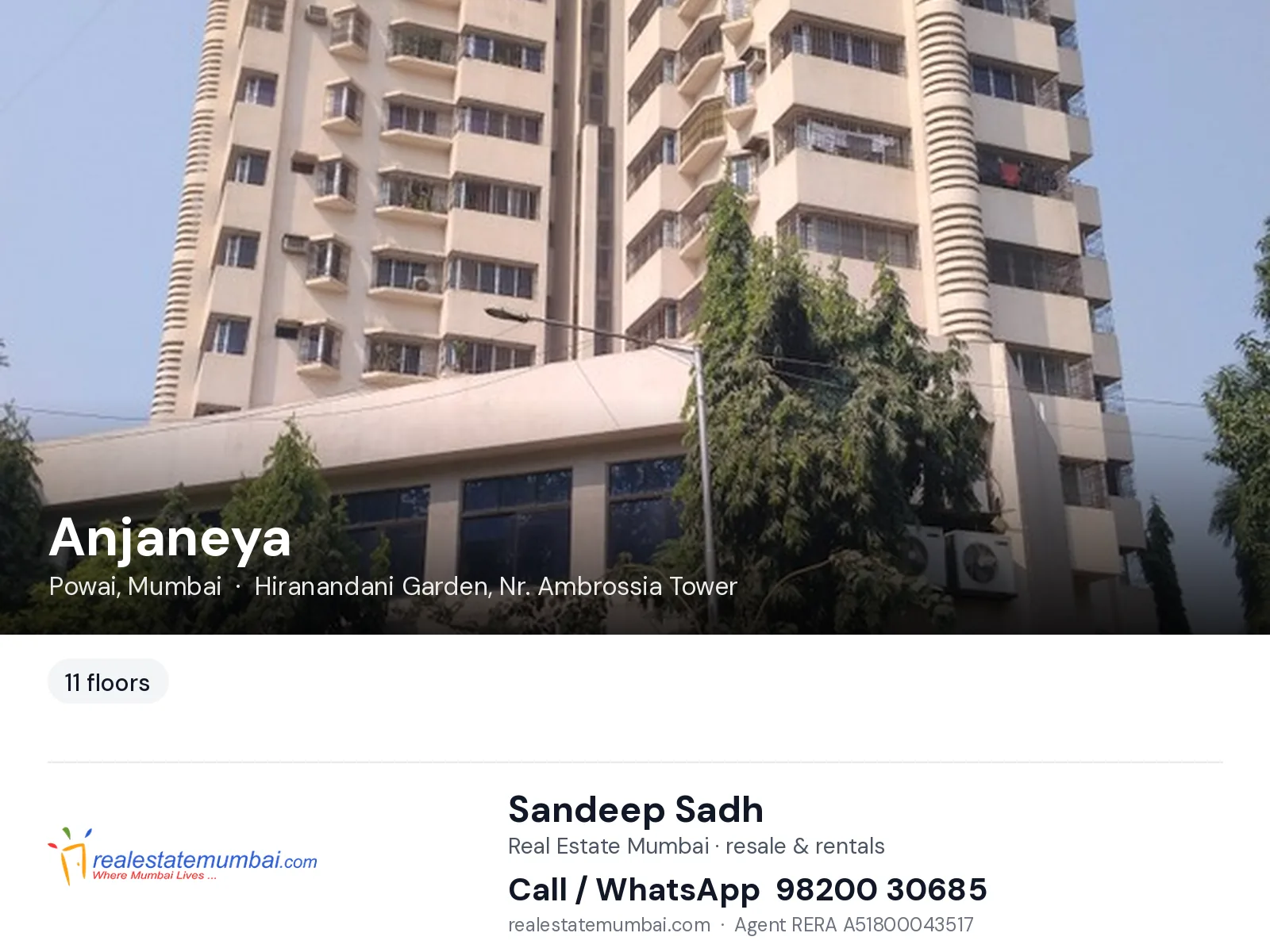 Anjaneya, Powai, Mumbai — flats | Real Estate Mumbai, Sandeep Sadh 98200 30685