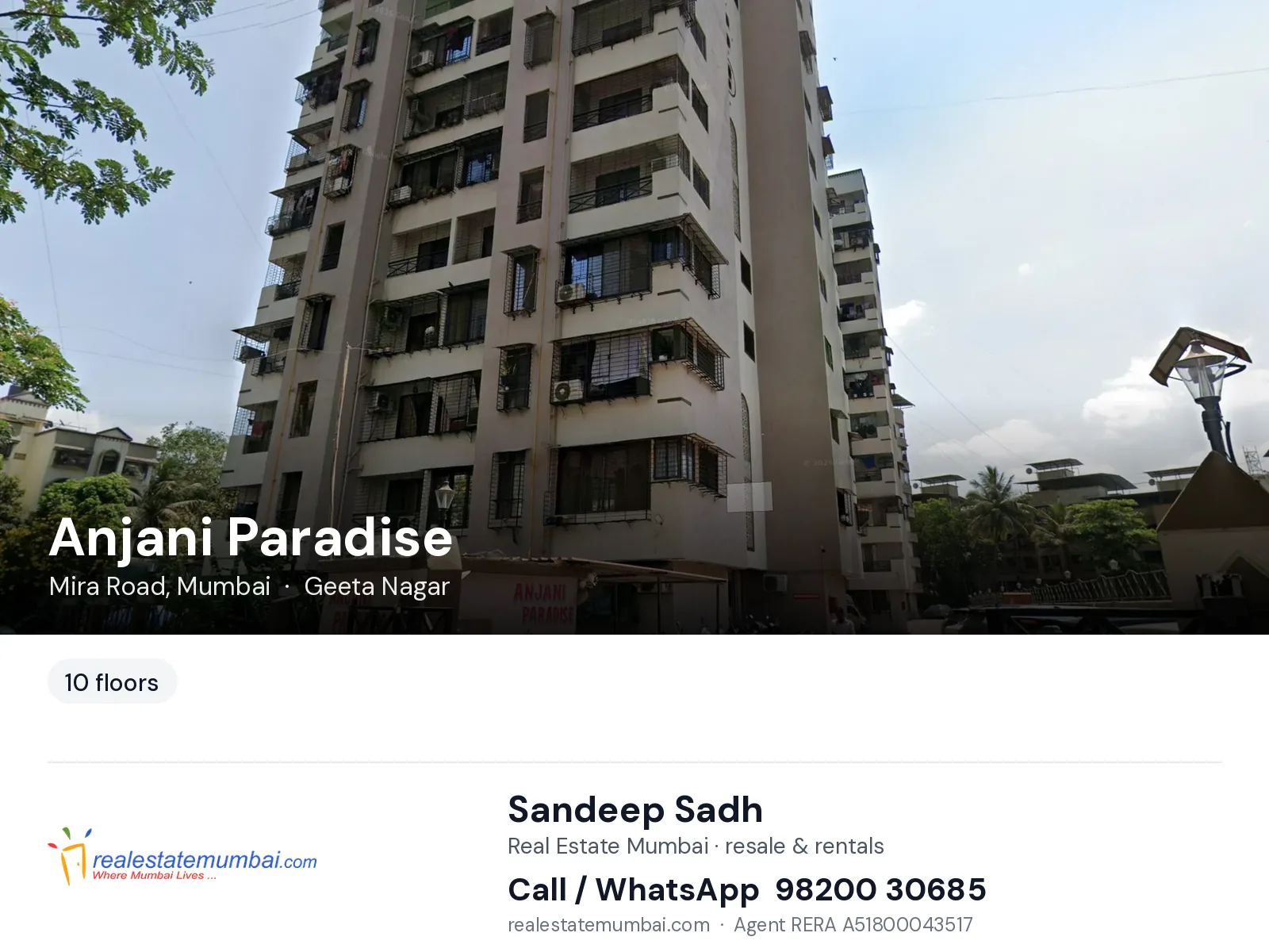 Anjani Paradise, Mira Road, Mumbai — flats | Real Estate Mumbai, Sandeep Sadh 98200 30685
