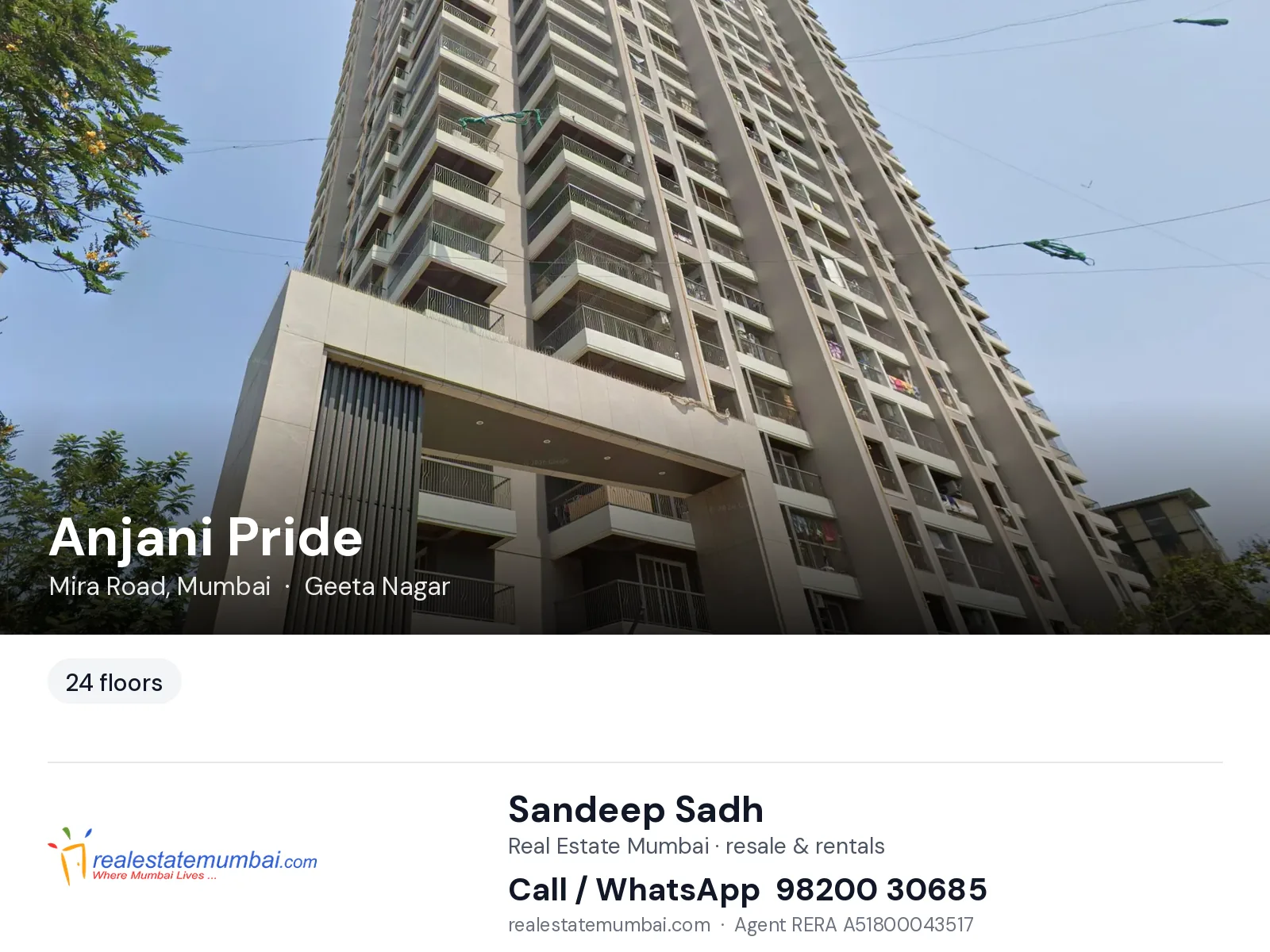 Anjani Pride, Mira Road, Mumbai — flats | Real Estate Mumbai, Sandeep Sadh 98200 30685