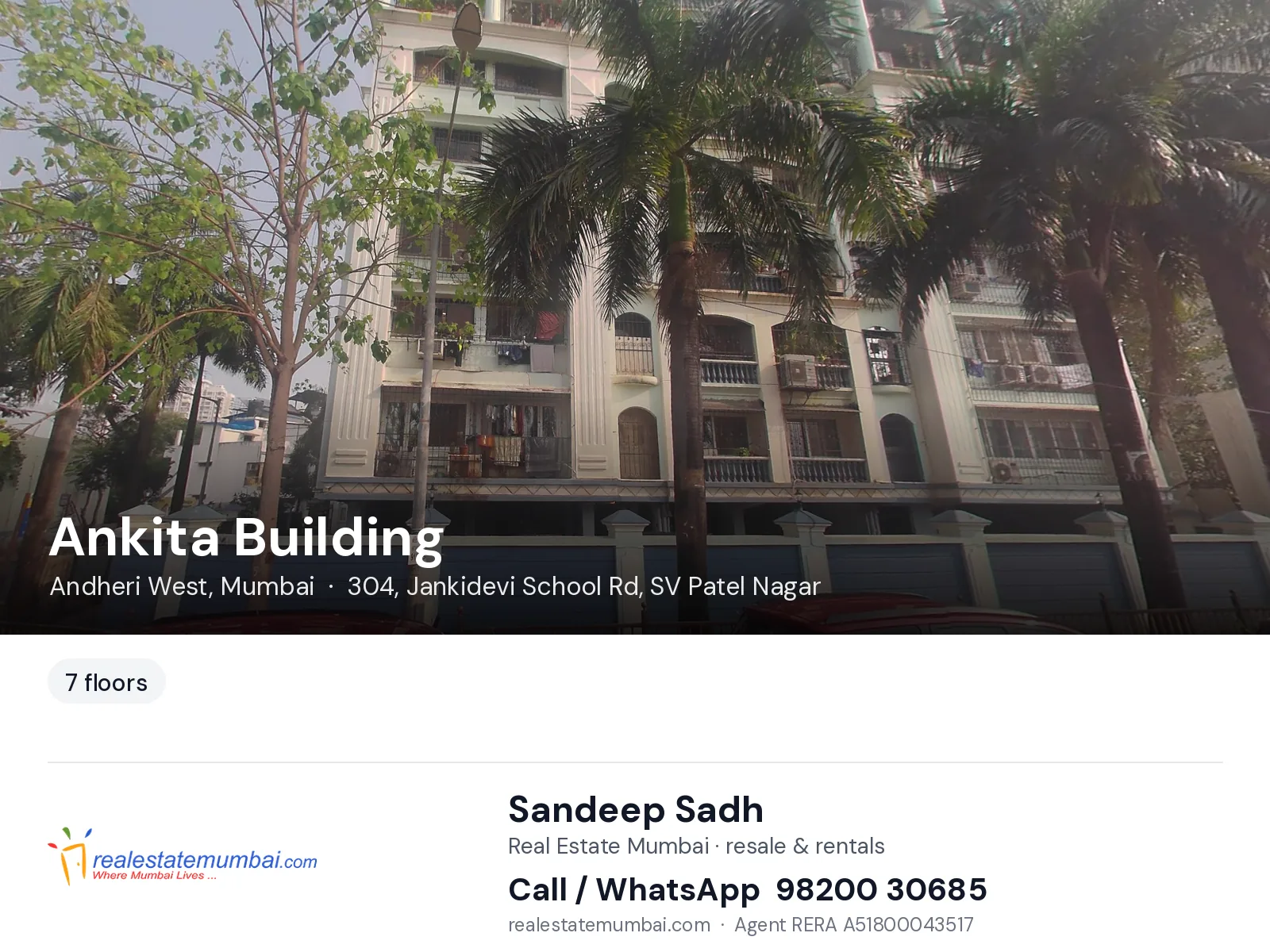 Ankita Building, Andheri West, Mumbai — flats | Real Estate Mumbai, Sandeep Sadh 98200 30685