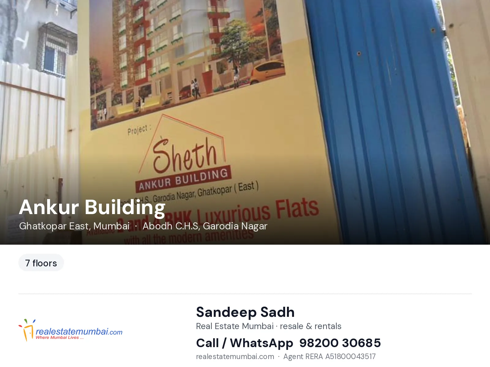 Ankur Building, Ghatkopar East, Mumbai — flats | Real Estate Mumbai, Sandeep Sadh 98200 30685