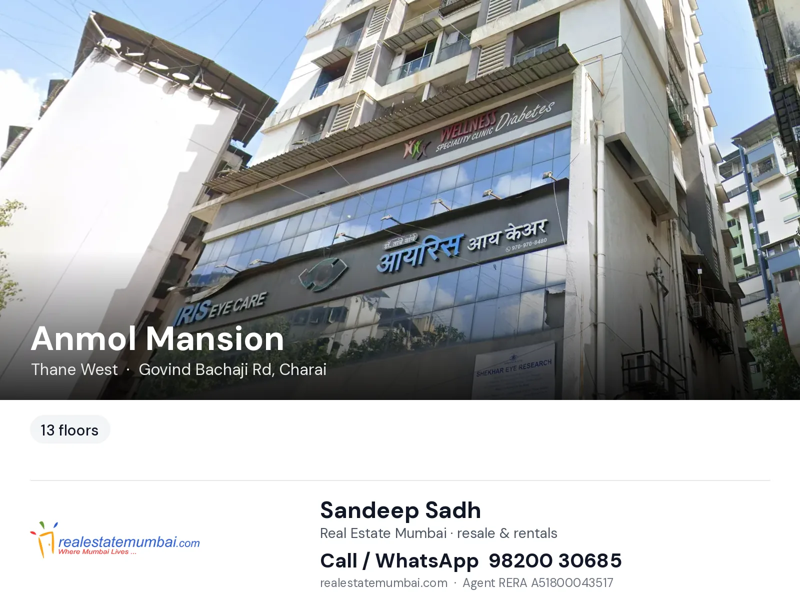 Anmol Mansion, Thane West — flats | Real Estate Mumbai, Sandeep Sadh 98200 30685