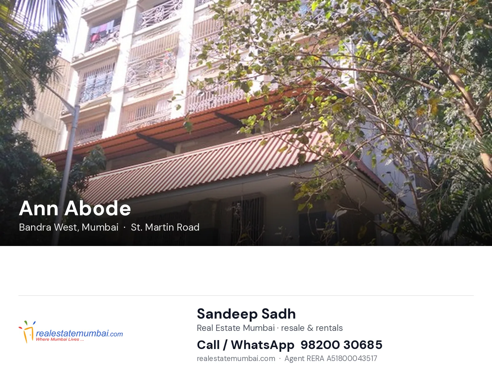 Ann Abode, Bandra West, Mumbai — flats | Real Estate Mumbai, Sandeep Sadh 98200 30685