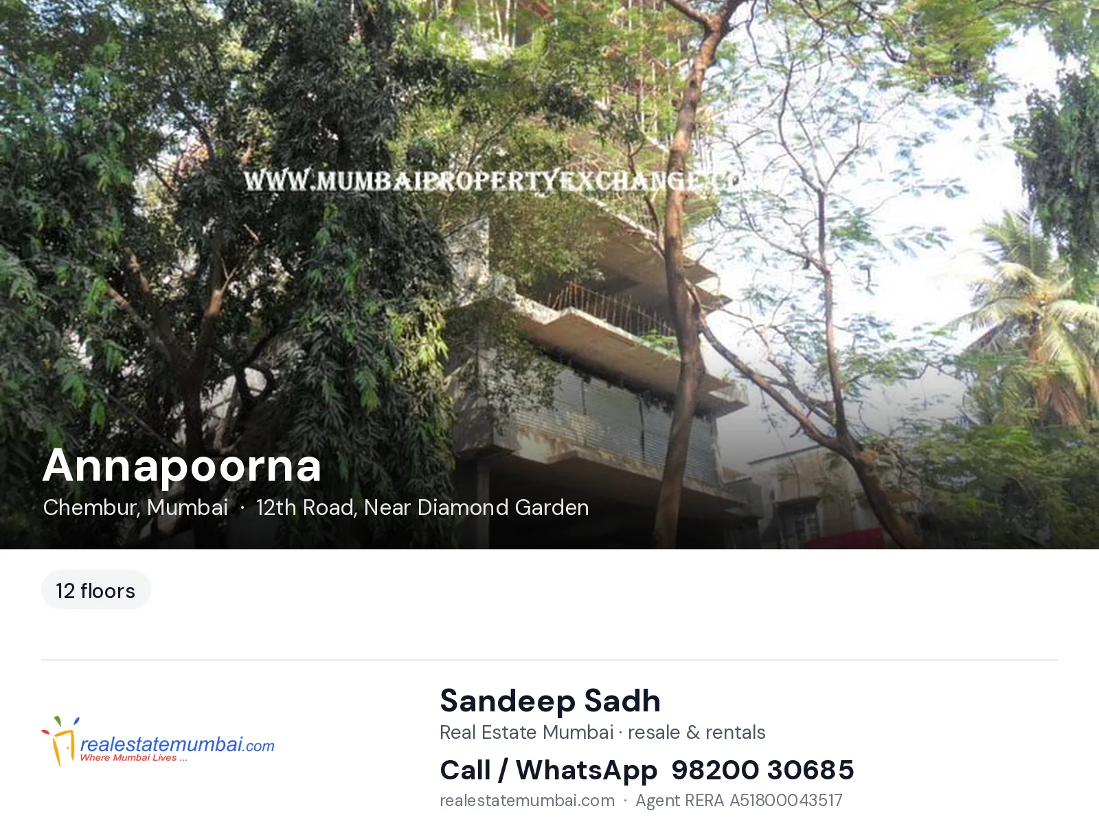 Annapoorna, Chembur, Mumbai — flats | Real Estate Mumbai, Sandeep Sadh 98200 30685