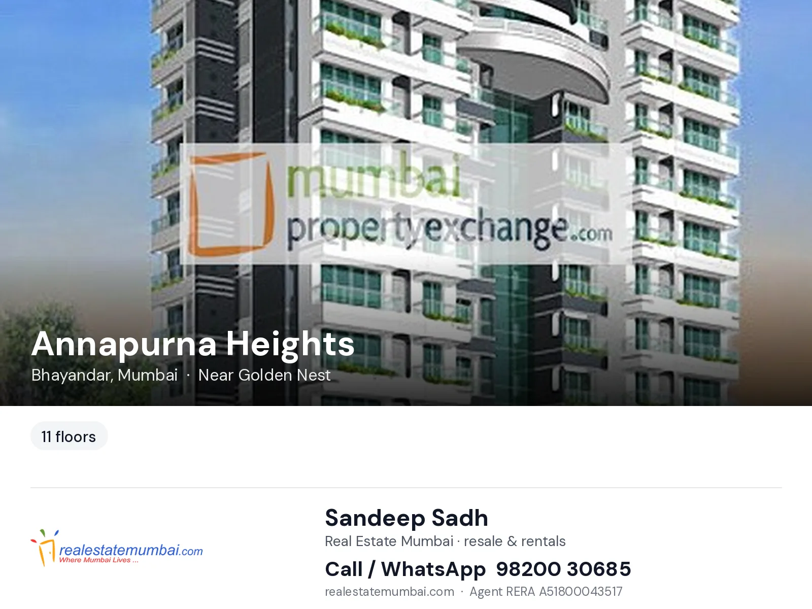 Annapurna Heights, Bhayandar, Mumbai — flats | Real Estate Mumbai, Sandeep Sadh 98200 30685