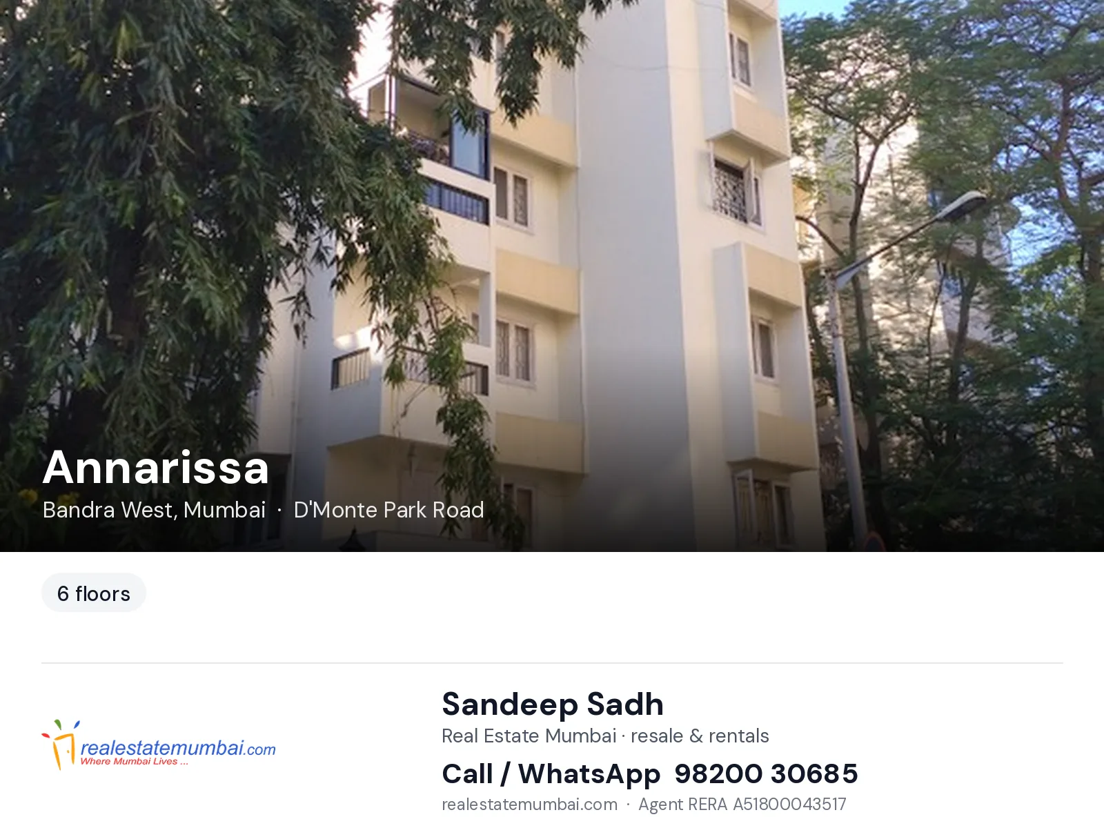 Annarissa, Bandra West, Mumbai — flats | Real Estate Mumbai, Sandeep Sadh 98200 30685